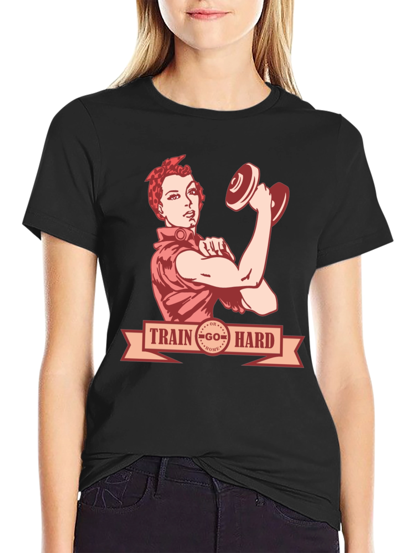 Retro Train Hard Graphic T-Shirt