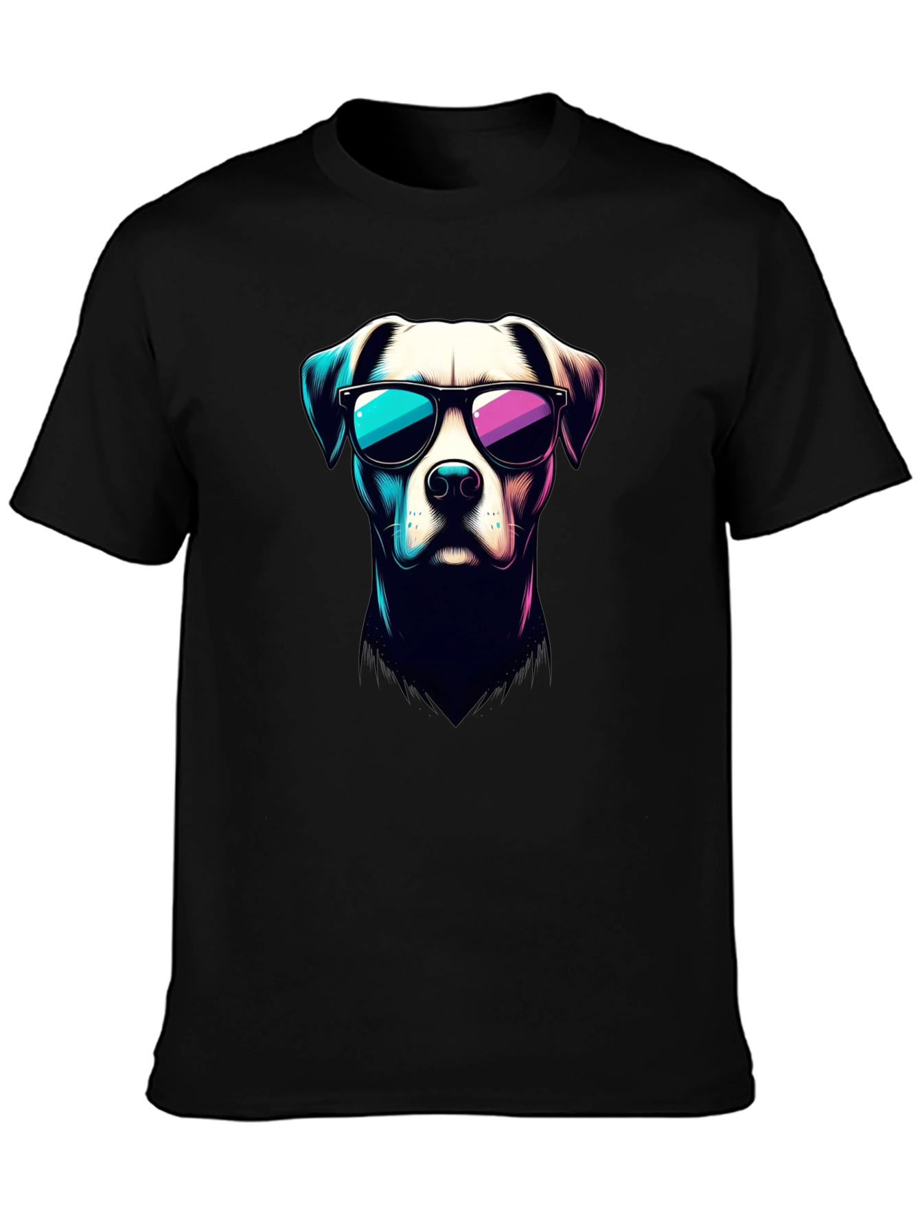 Cool Dog Graphic T-Shirt - Stylish Black Tee