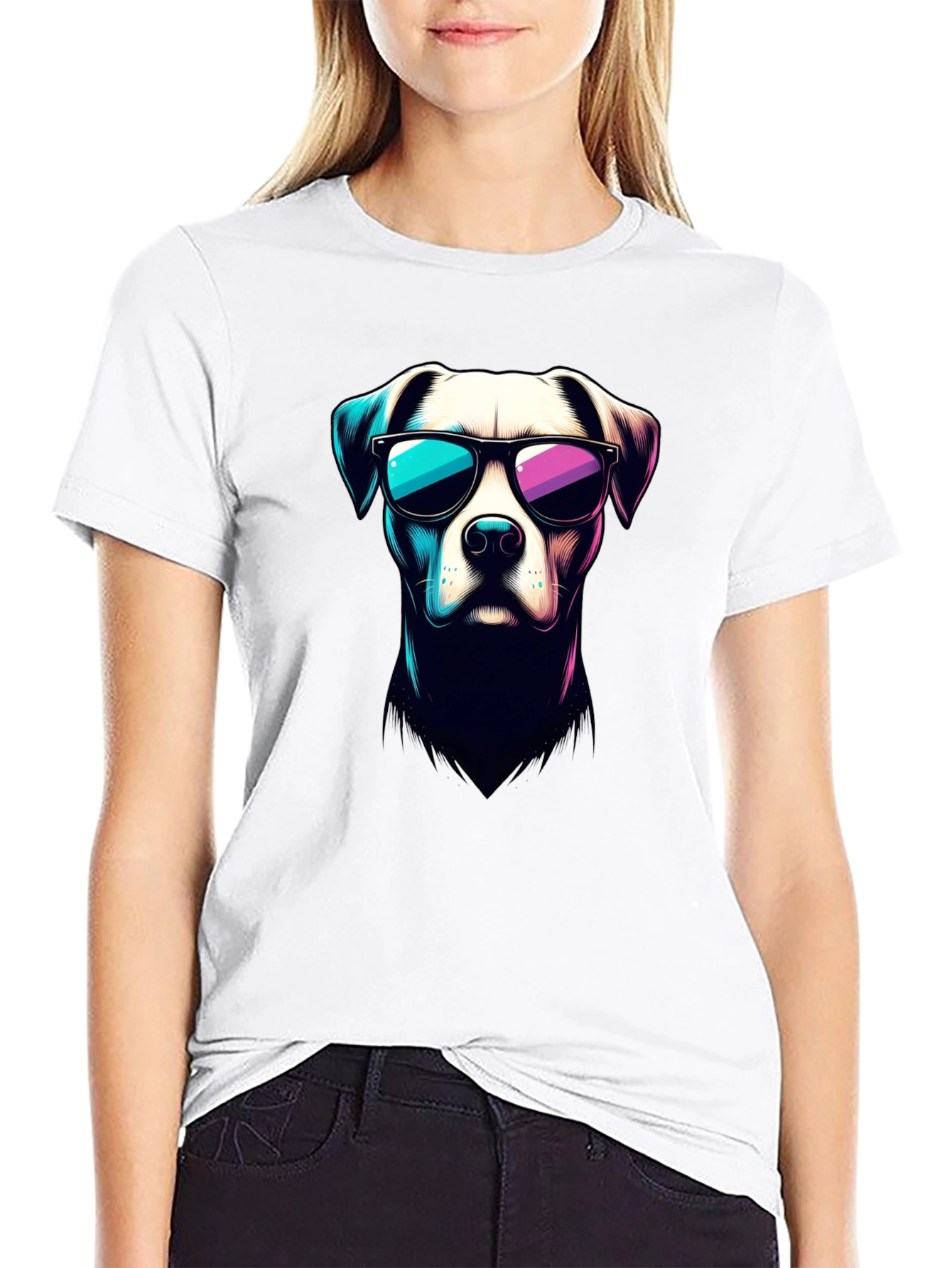 Cool Dog Graphic T-Shirt - Stylish Black Tee