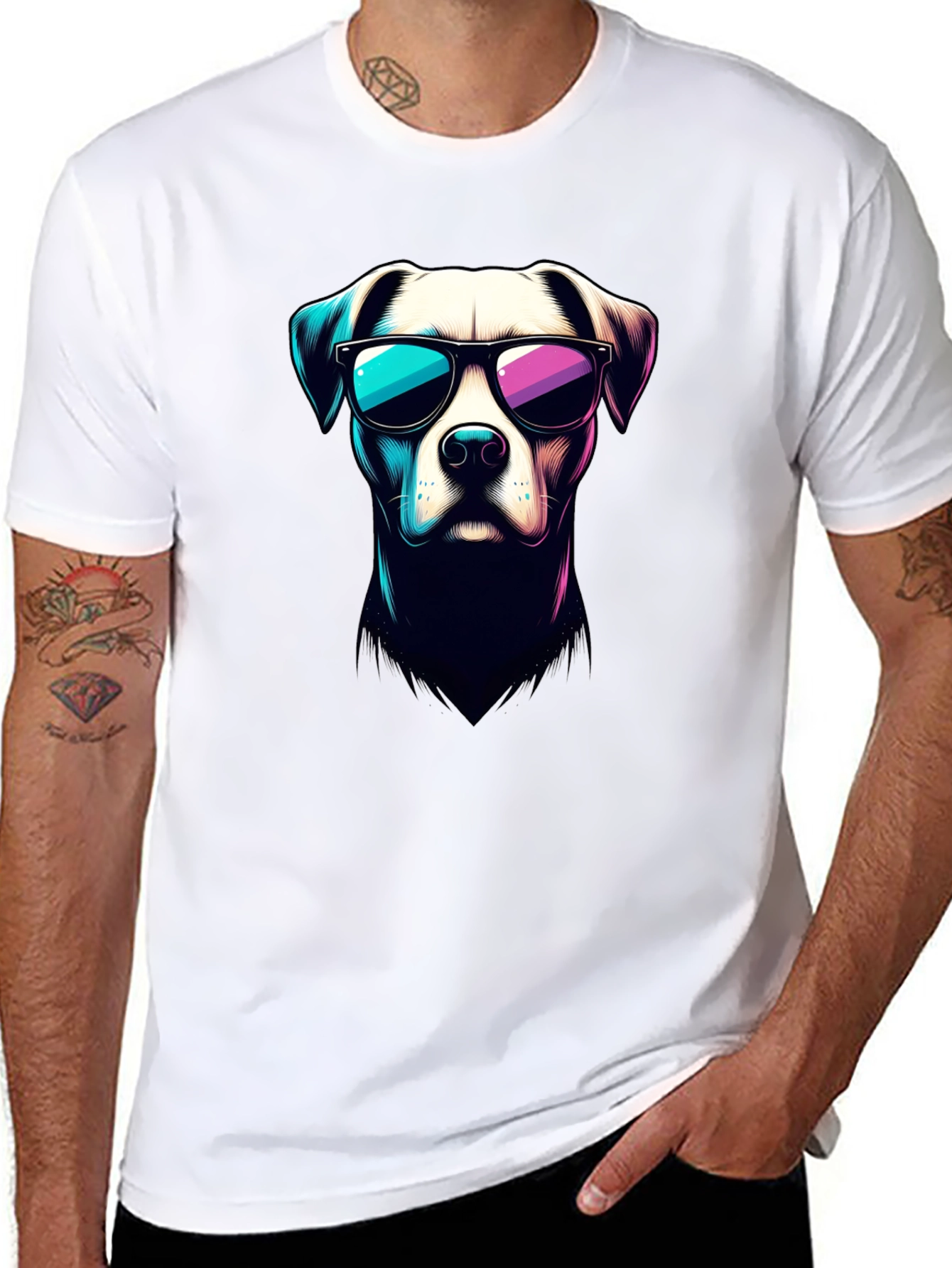 Cool Dog Graphic T-Shirt - Stylish Black Tee