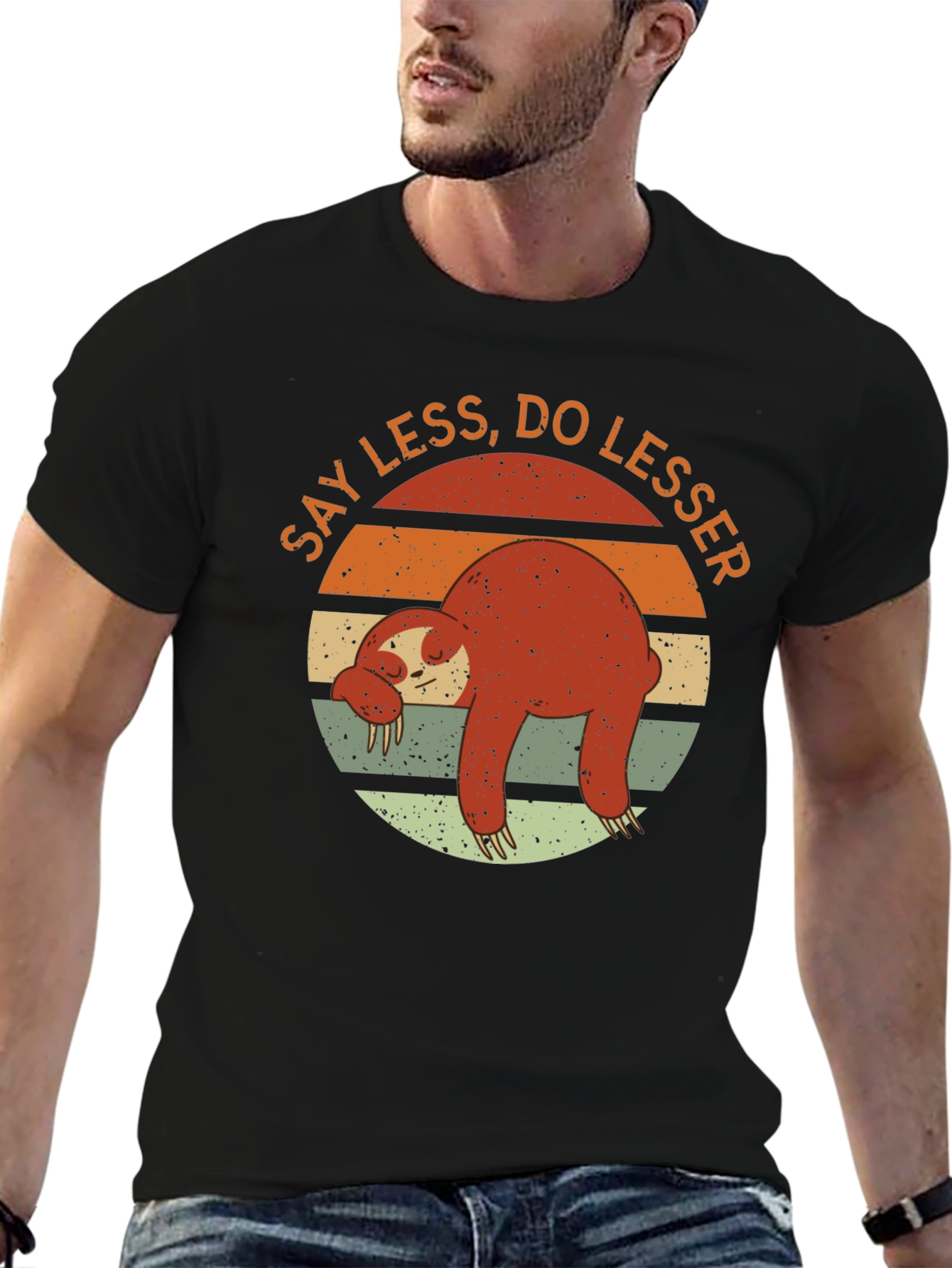 Lazy Sloth Graphic T-Shirt - Say Less Do Lesser