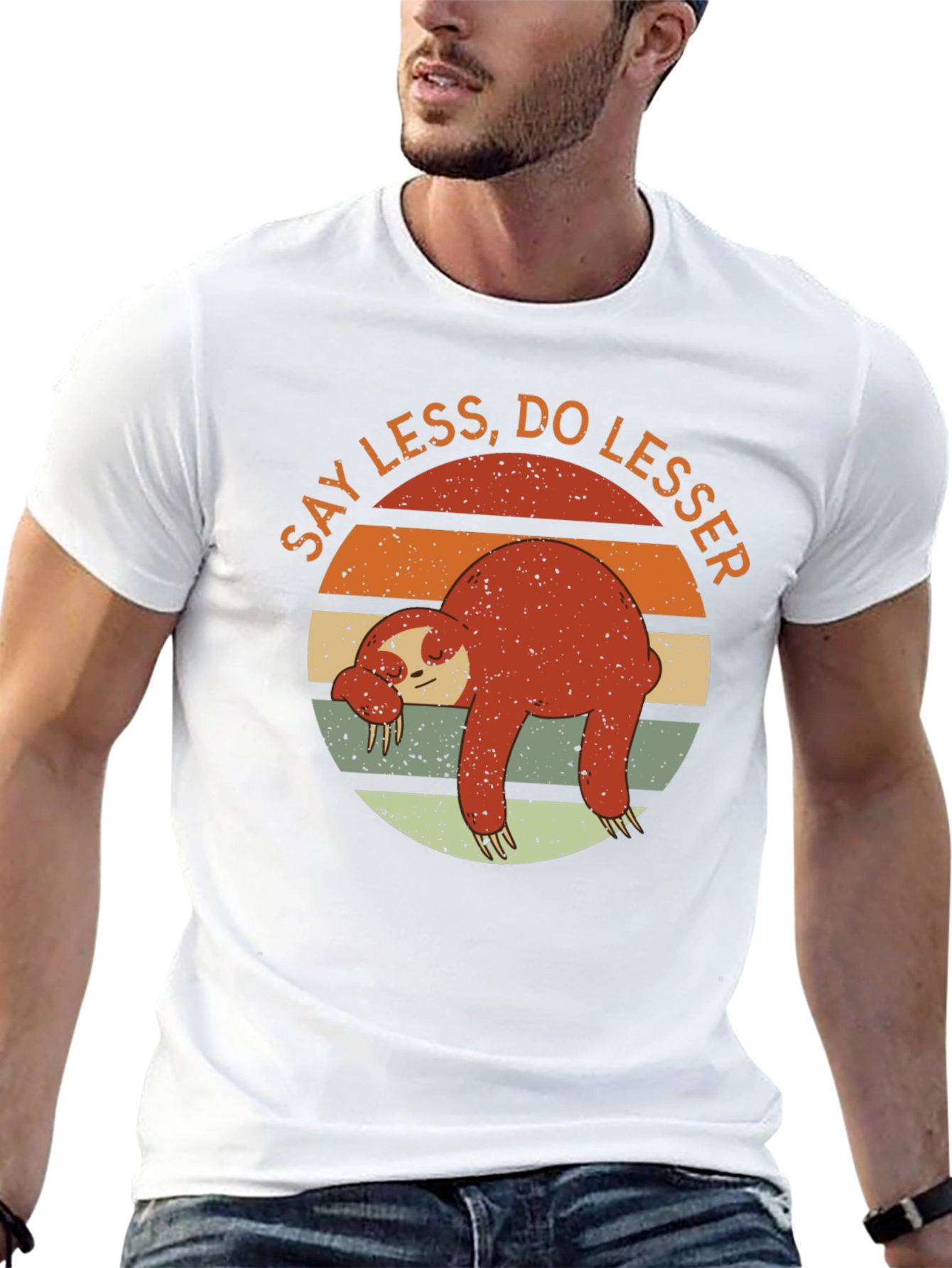 Lazy Sloth Graphic T-Shirt - Say Less Do Lesser