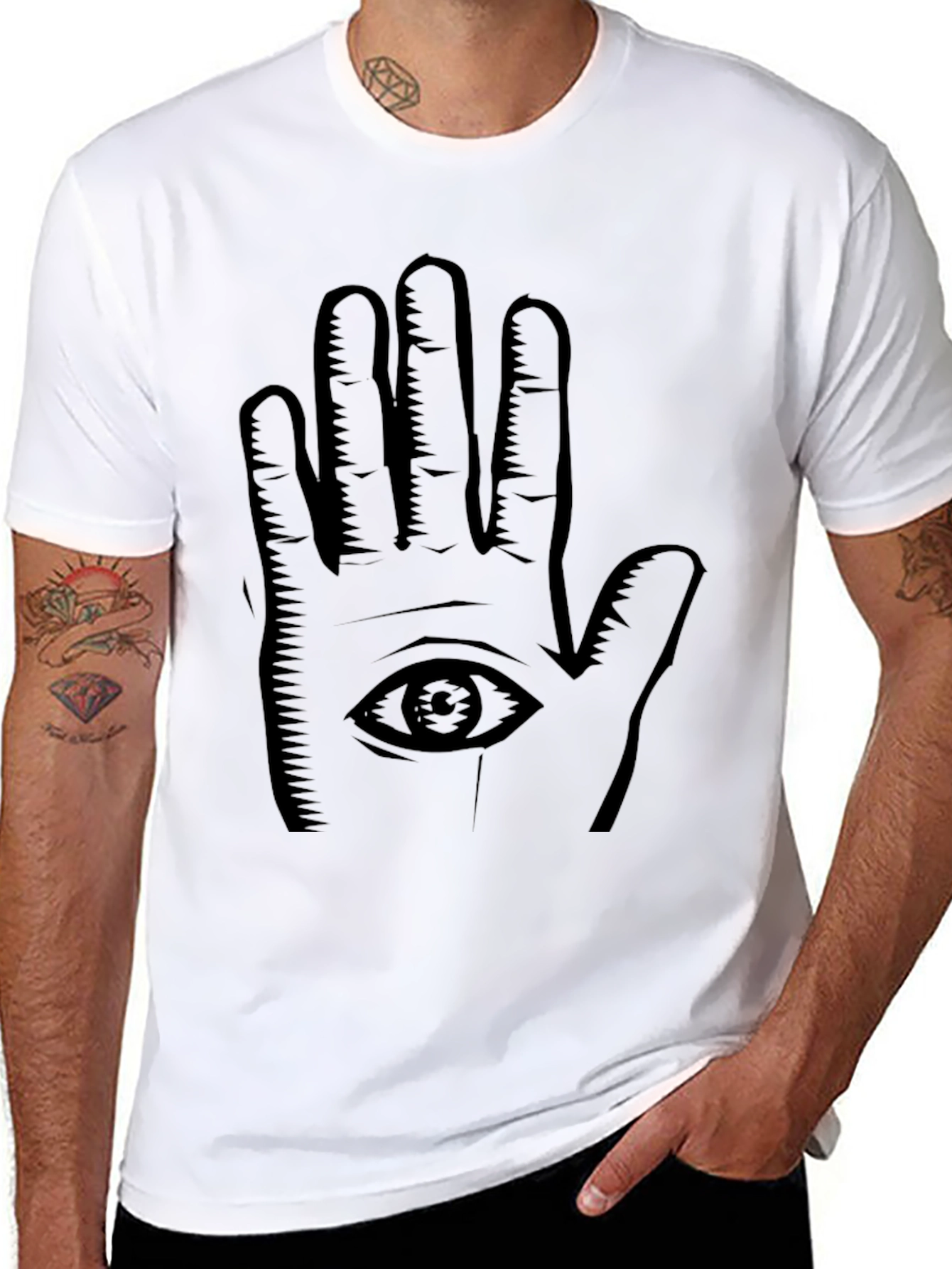 Eye Hand Graphic Black T-Shirt