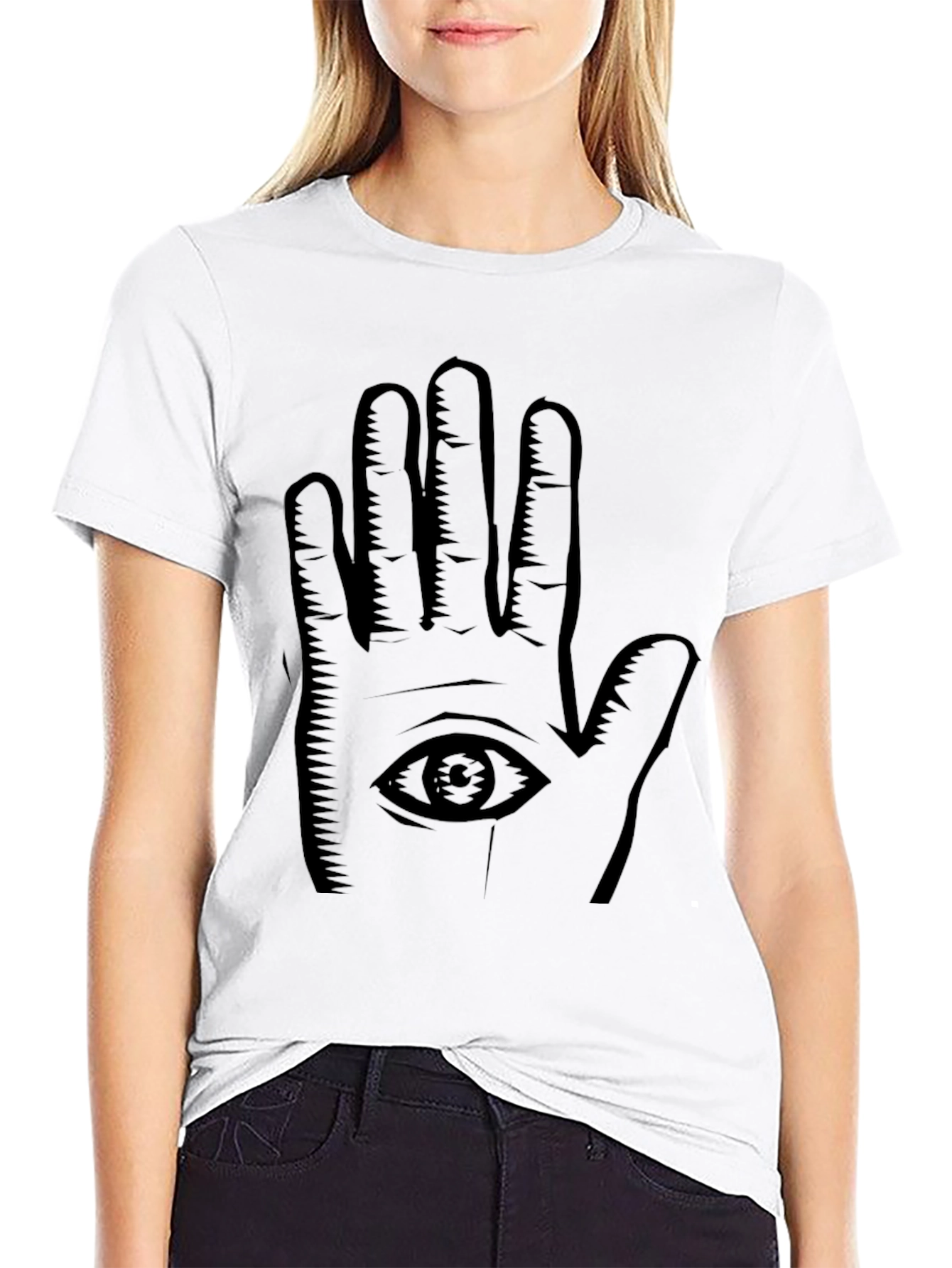 Eye Hand Graphic Black T-Shirt