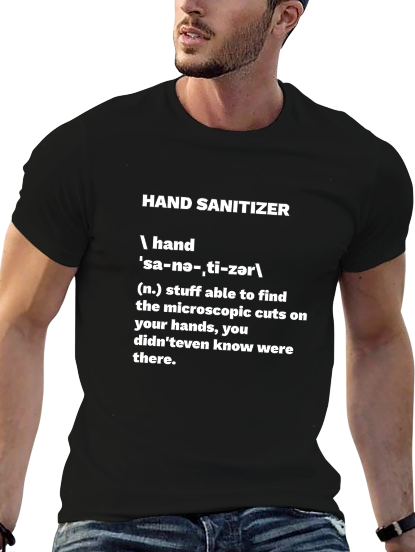 Humorous Hand Sanitizer Definition Black T-Shirt