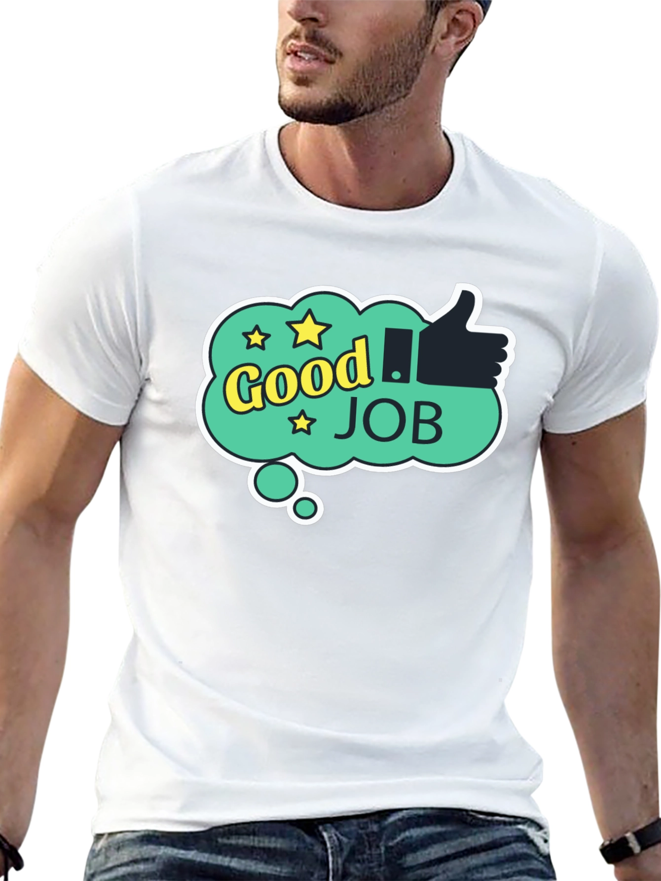 Good Job Graphic Tee - Mens Black Cotton T-Shirt