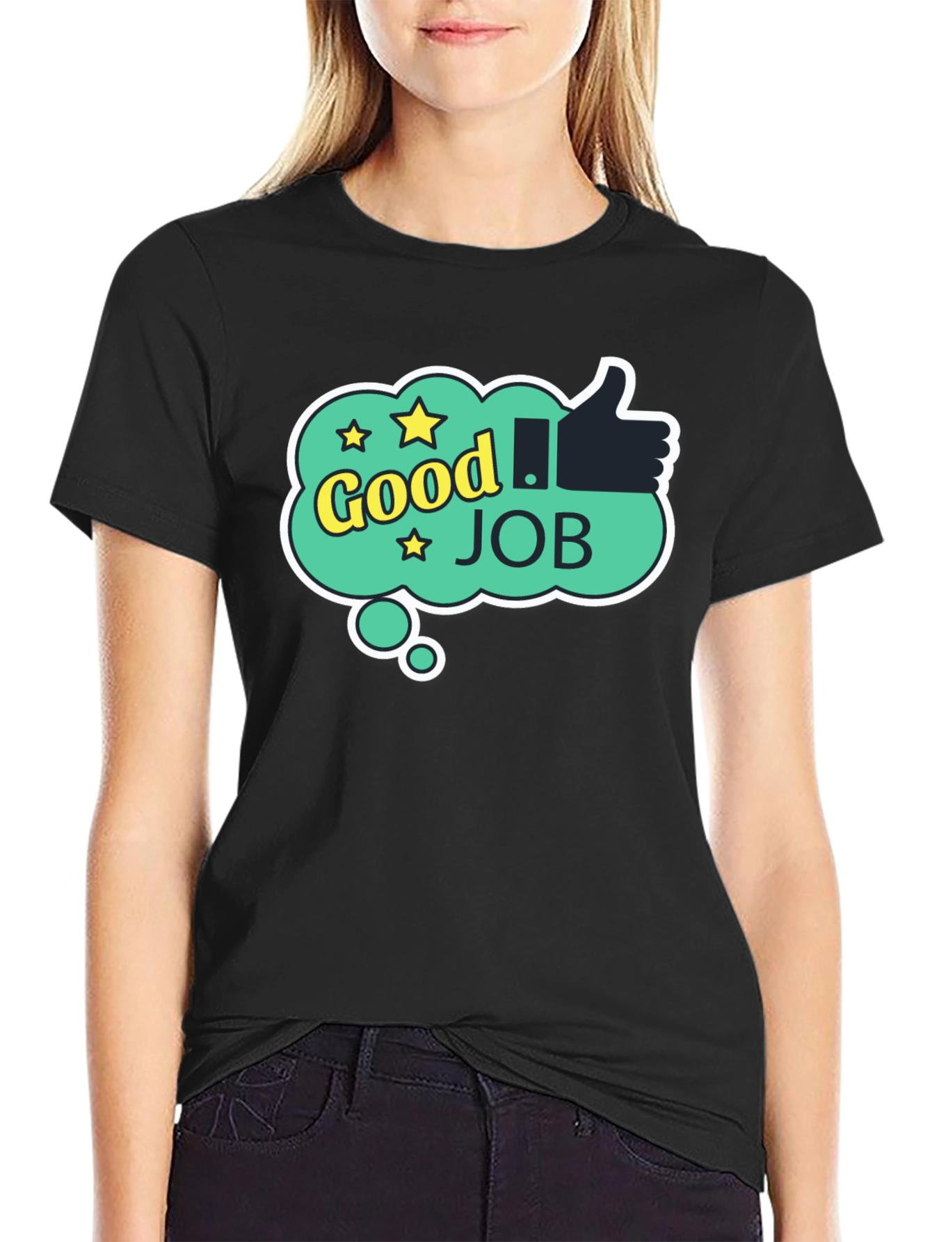Good Job Graphic Tee - Mens Black Cotton T-Shirt