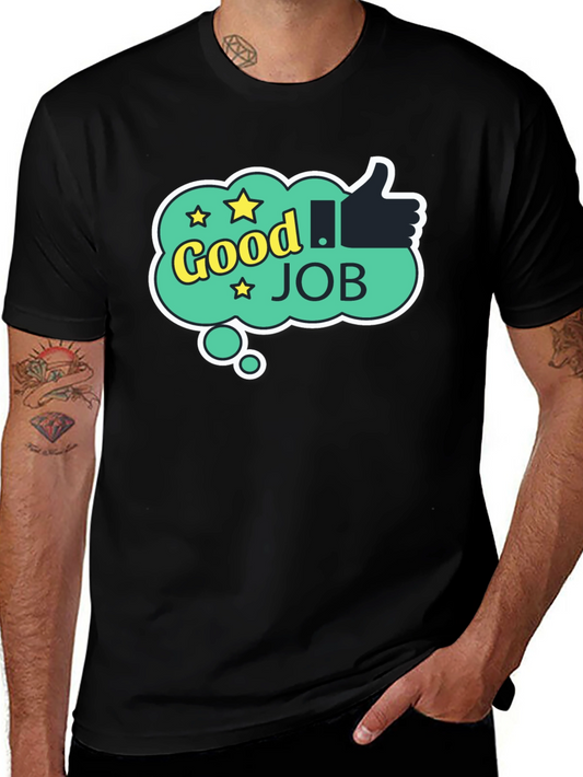 Good Job Graphic Tee - Mens Black Cotton T-Shirt