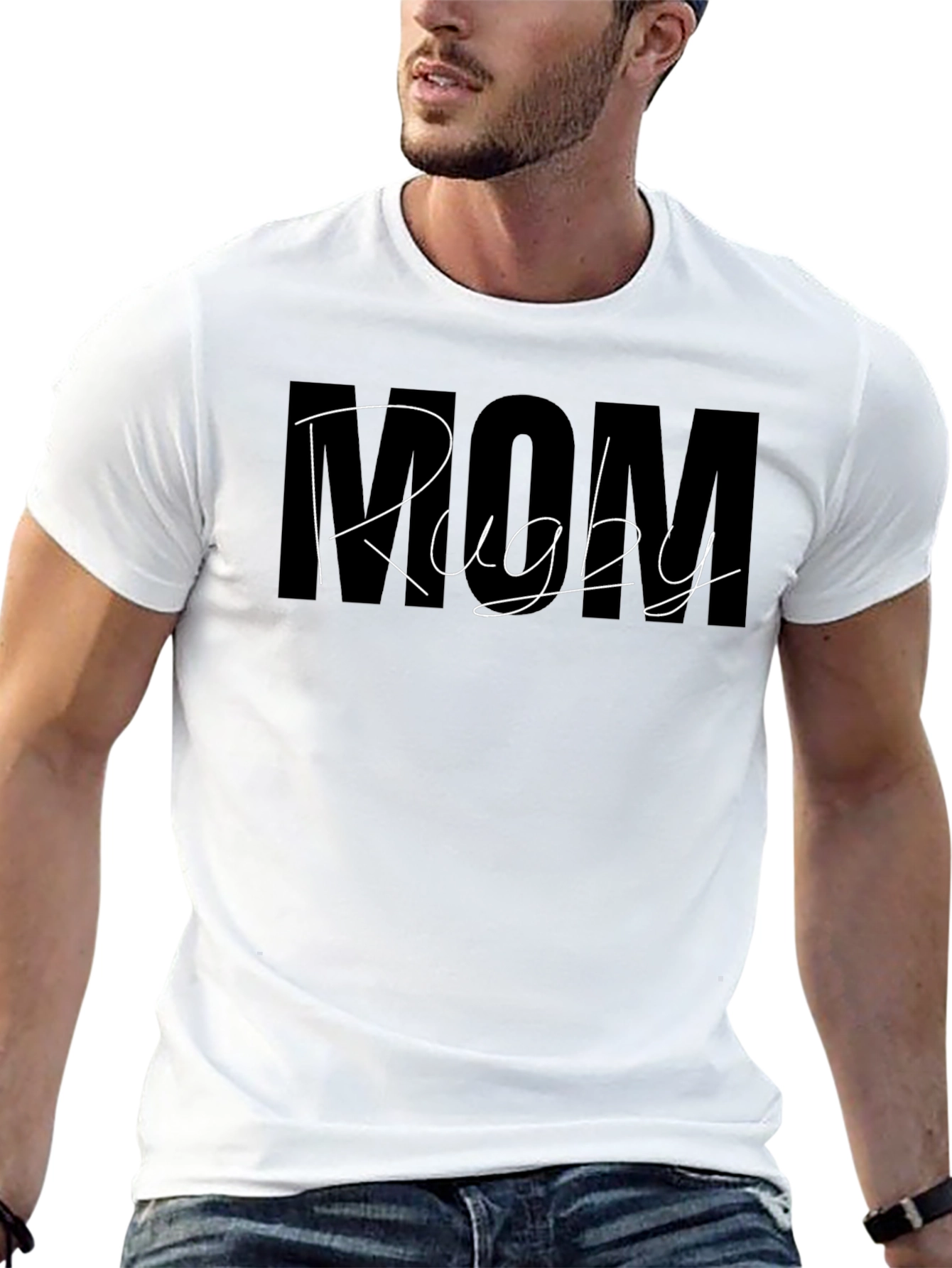 Rugby Mom Graphic T-Shirt - Black Cotton Tee
