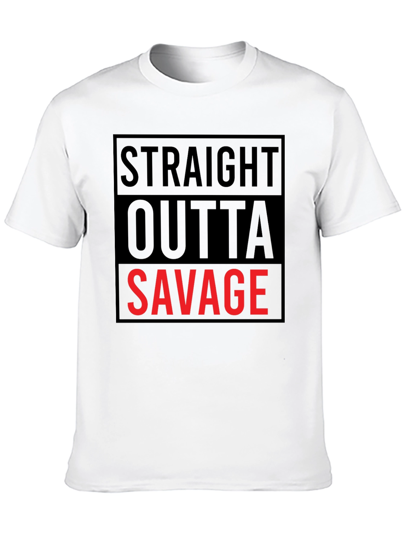 Straight Outta Savage Graphic Tee - Bold Statement Shirt
