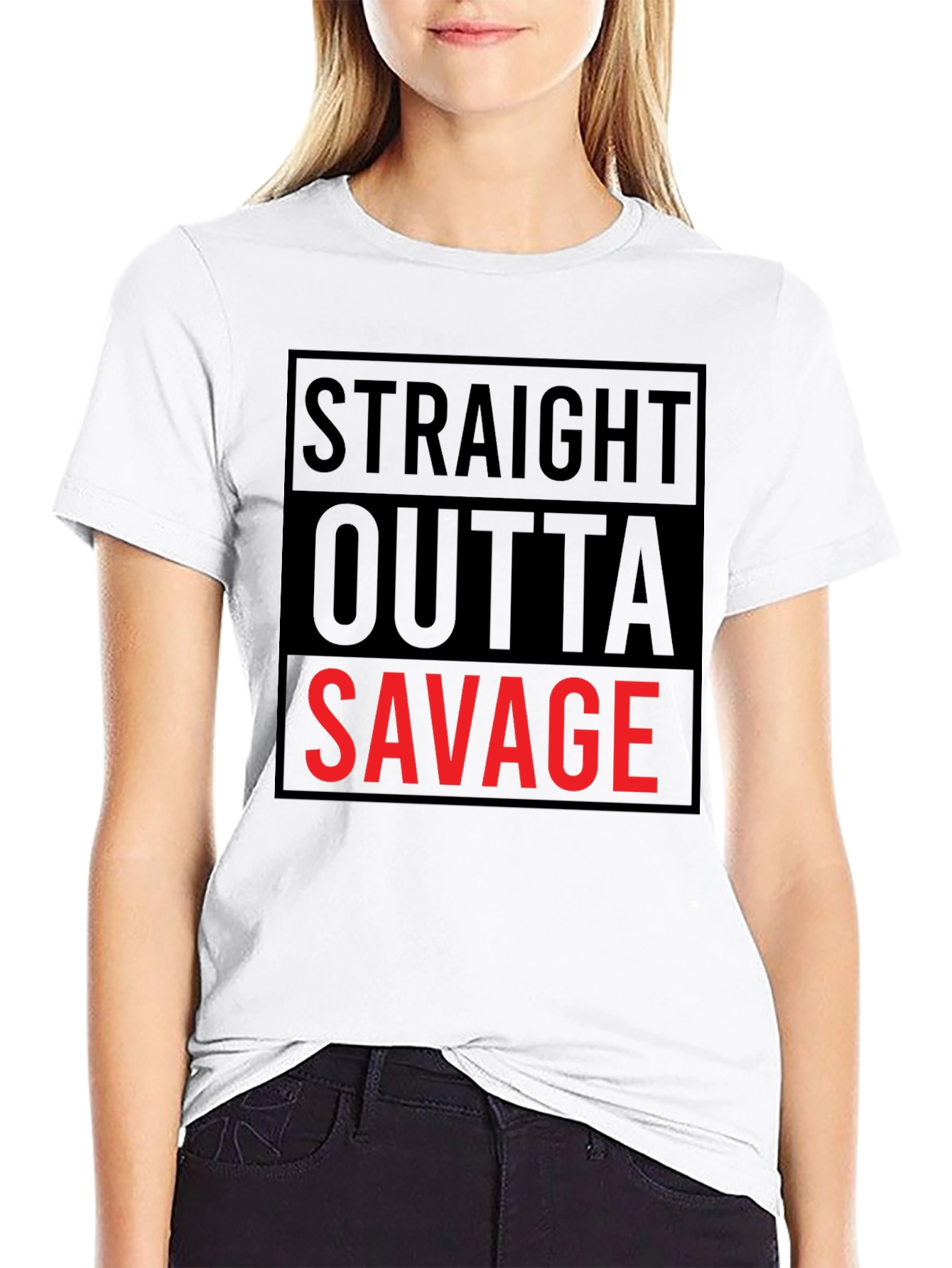 Straight Outta Savage Graphic Tee - Bold Statement Shirt