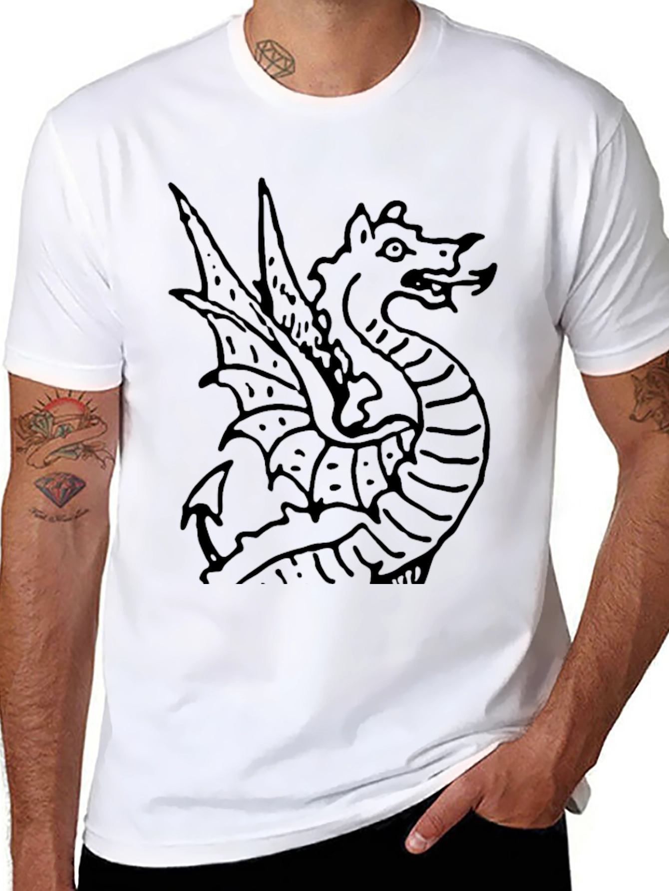 Dragon Graphic Black T-Shirt - Bold Statement Tee