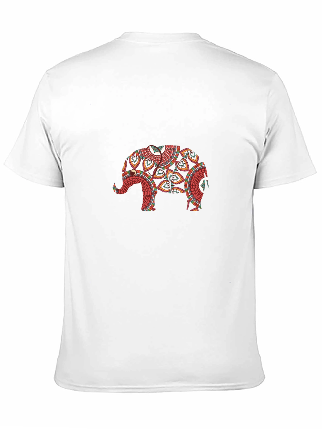 Elephant Mandala Print Black T-Shirt