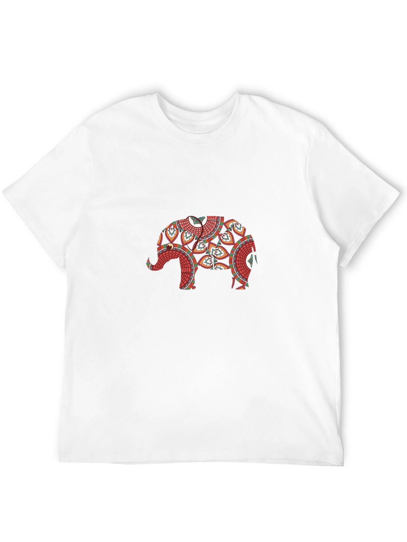Elephant Mandala Print Black T-Shirt