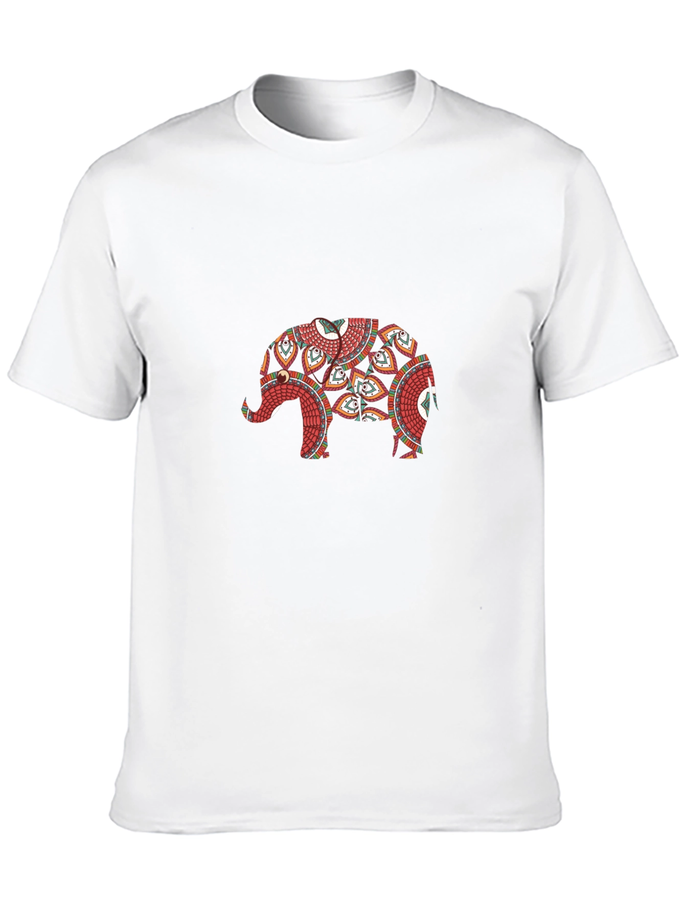 Elephant Mandala Print Black T-Shirt