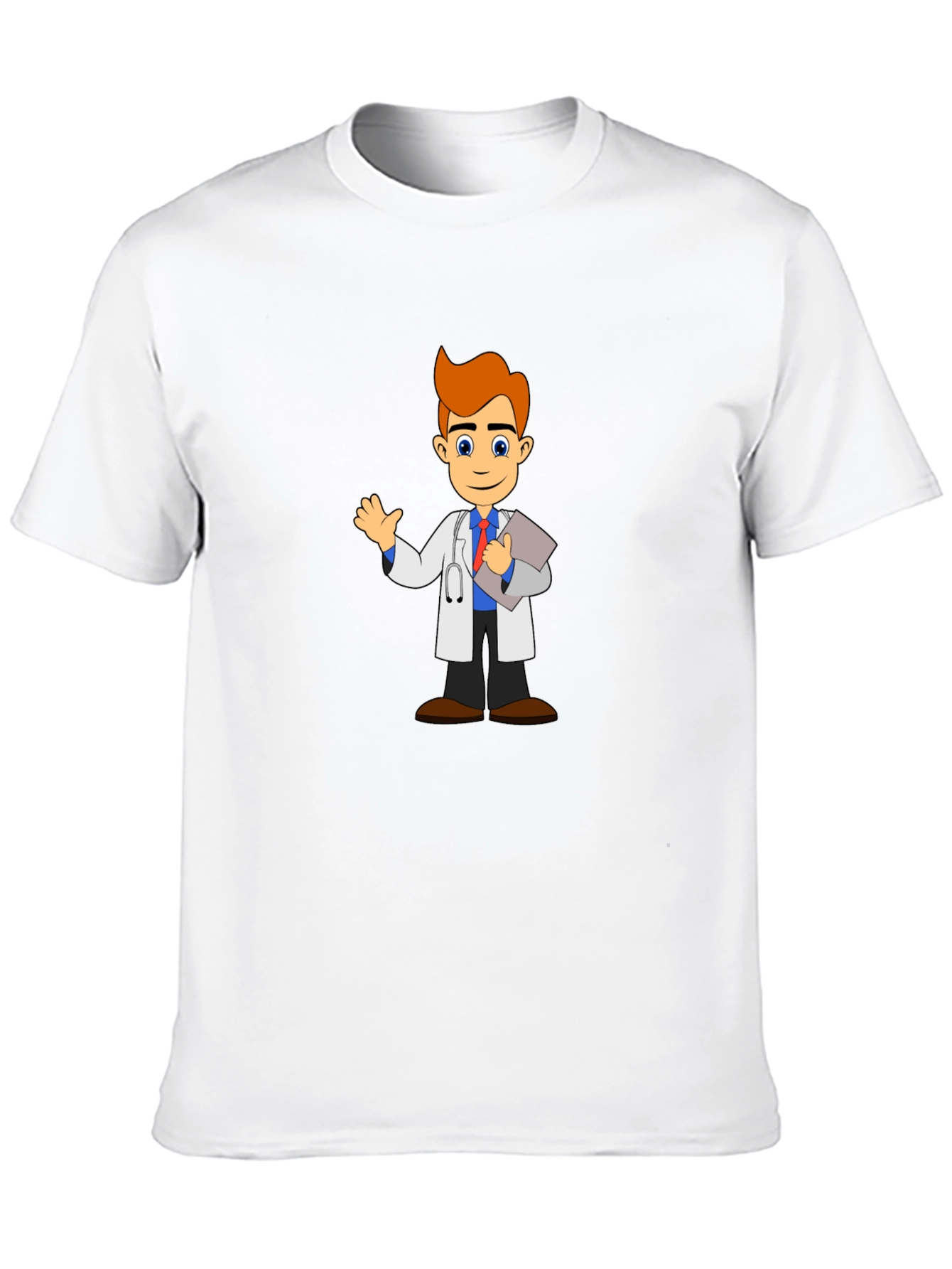 Cartoon Doctor T-Shirt - Black Cotton Blend