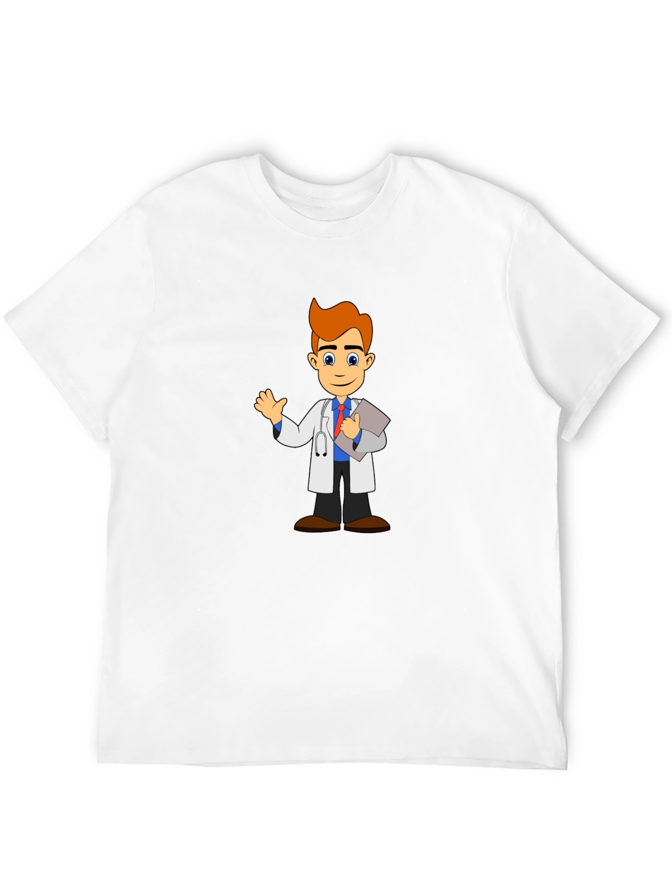 Cartoon Doctor T-Shirt - Black Cotton Blend