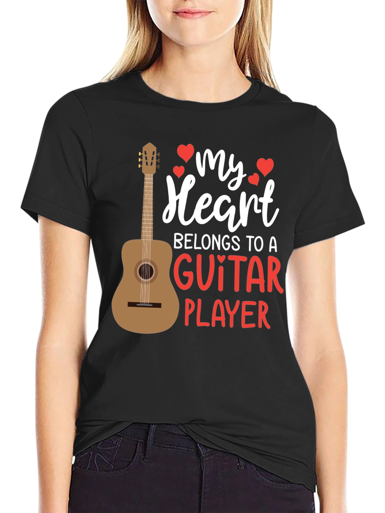 Guitar Player Heart Graphic Tee - Musicians Love