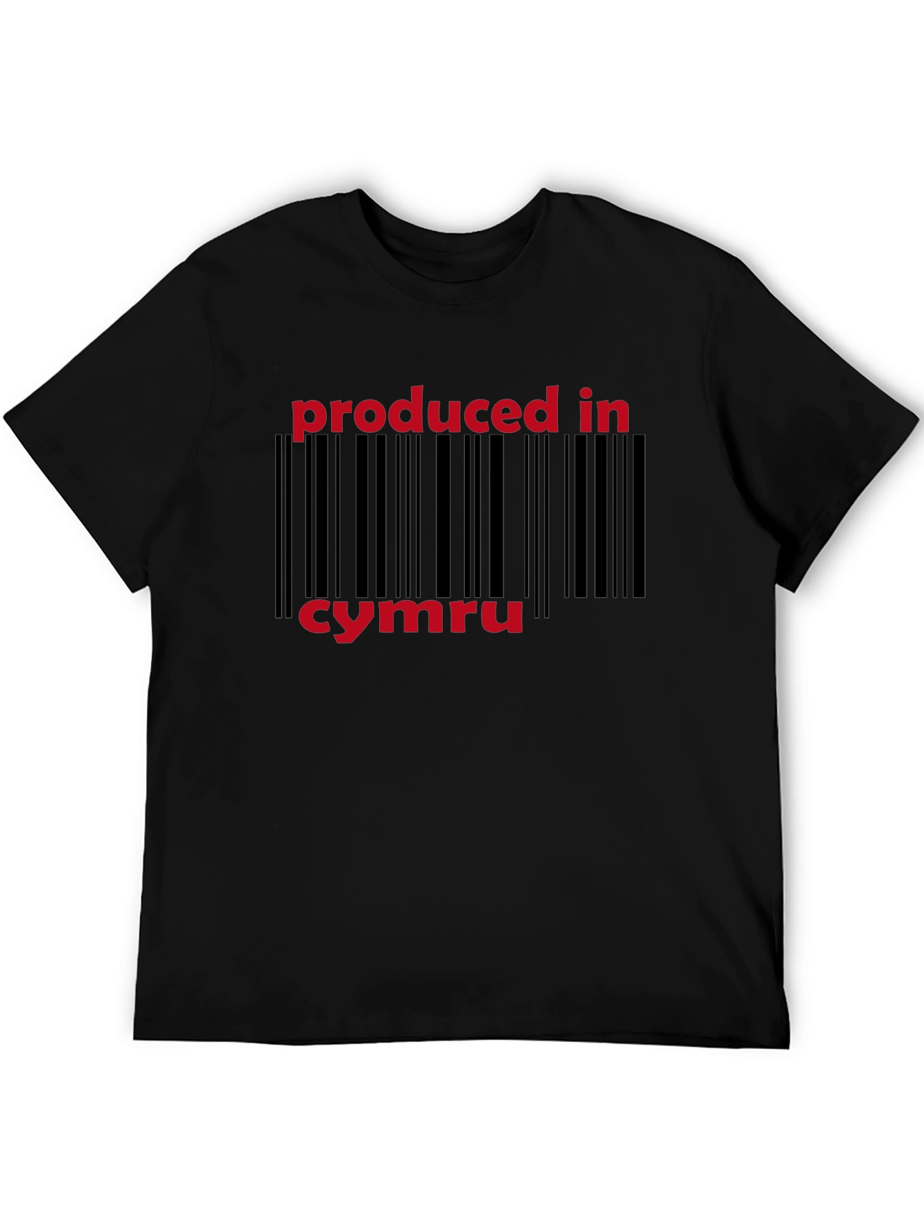 Produced in Cymru Black T-Shirt Welsh Pride