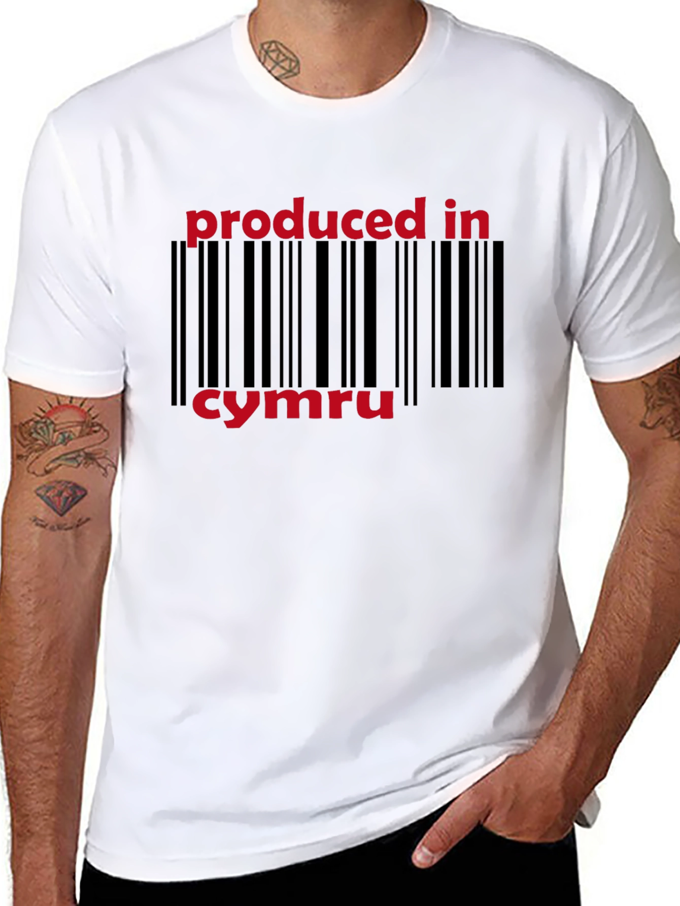 Produced in Cymru Black T-Shirt Welsh Pride