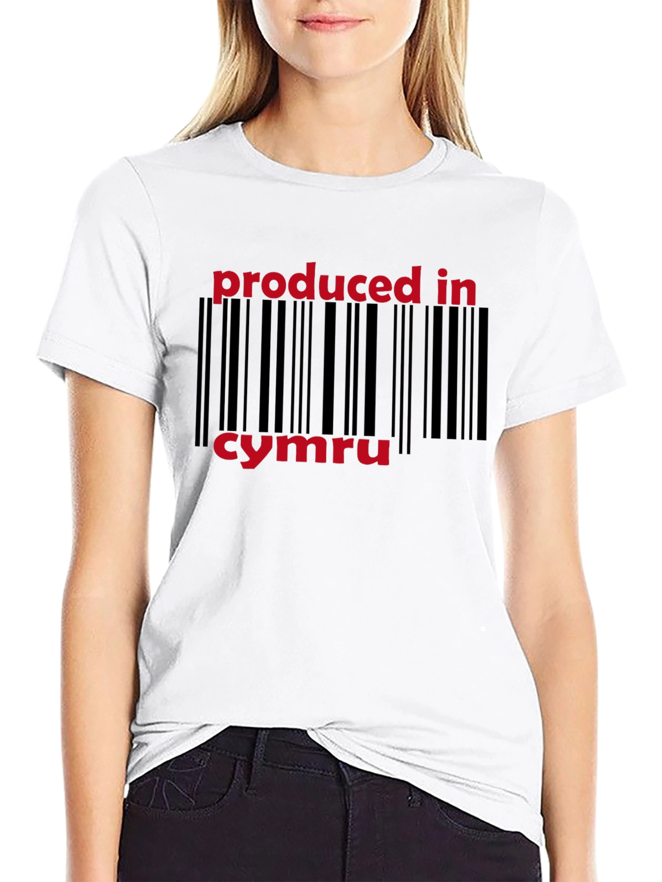 Produced in Cymru Black T-Shirt Welsh Pride