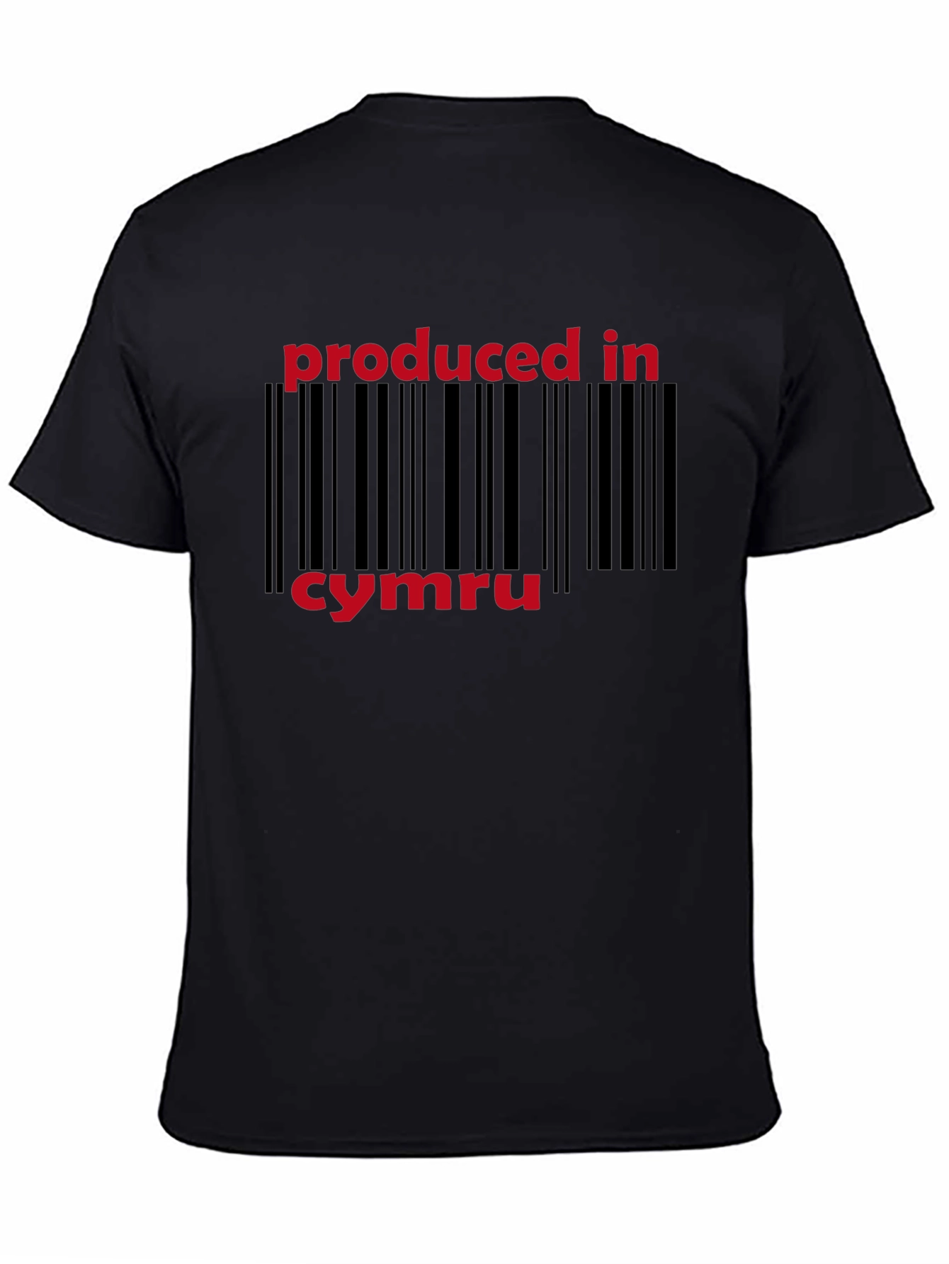 Produced in Cymru Black T-Shirt Welsh Pride