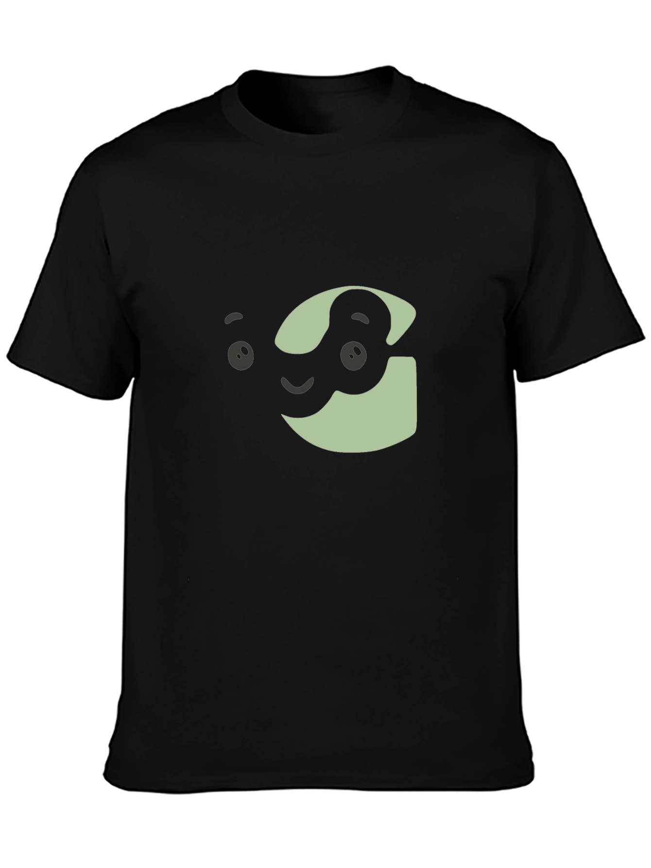 Cartoon Face Graphic Tee - Unisex Black T-Shirt