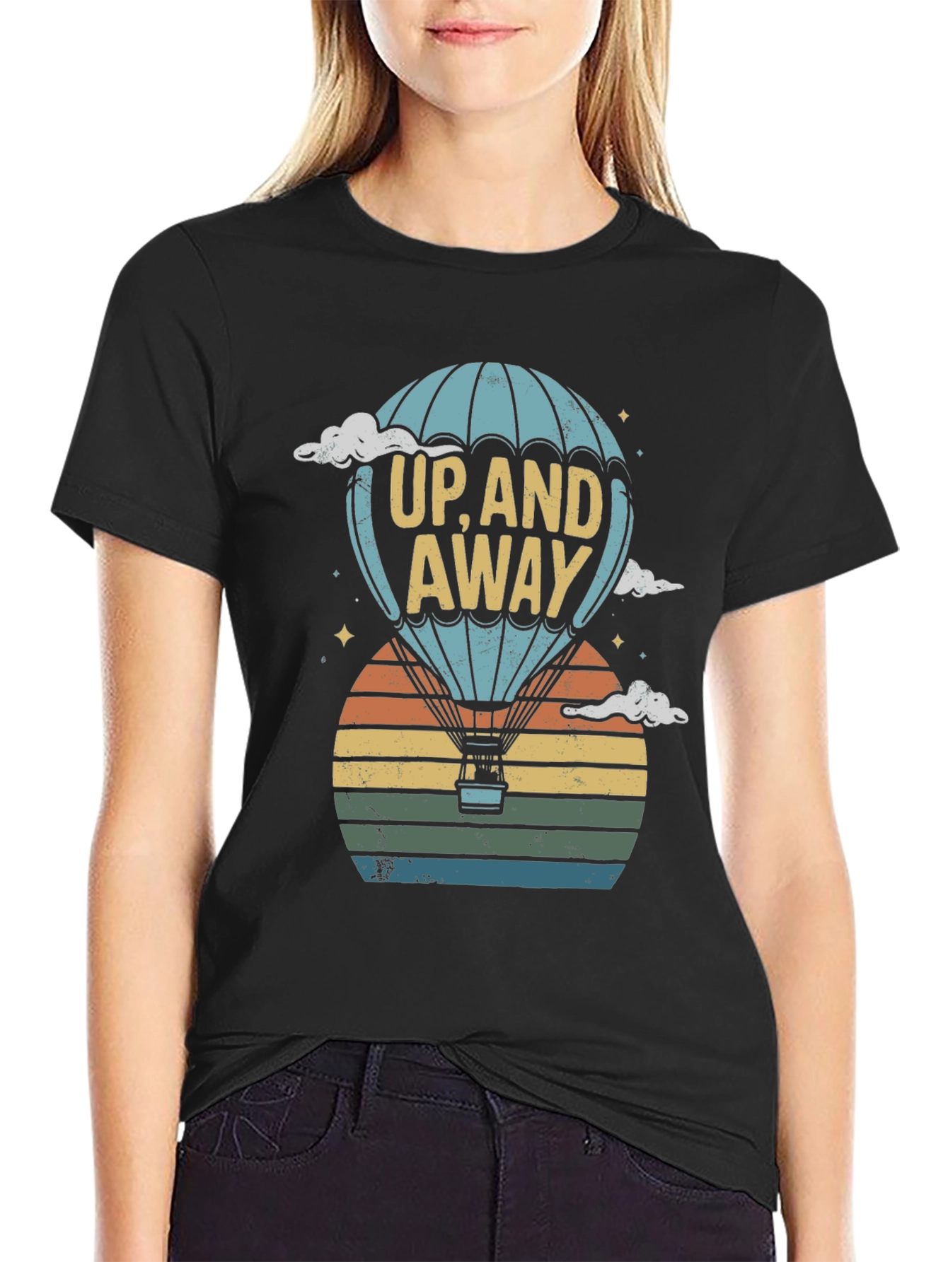 Up and Away Hot Air Balloon Graphic Tee