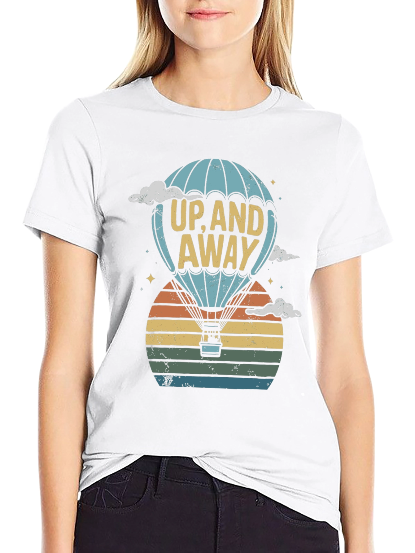 Up and Away Hot Air Balloon Graphic Tee