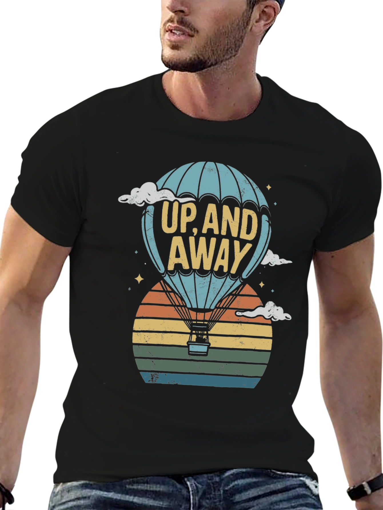 Up and Away Hot Air Balloon Graphic Tee