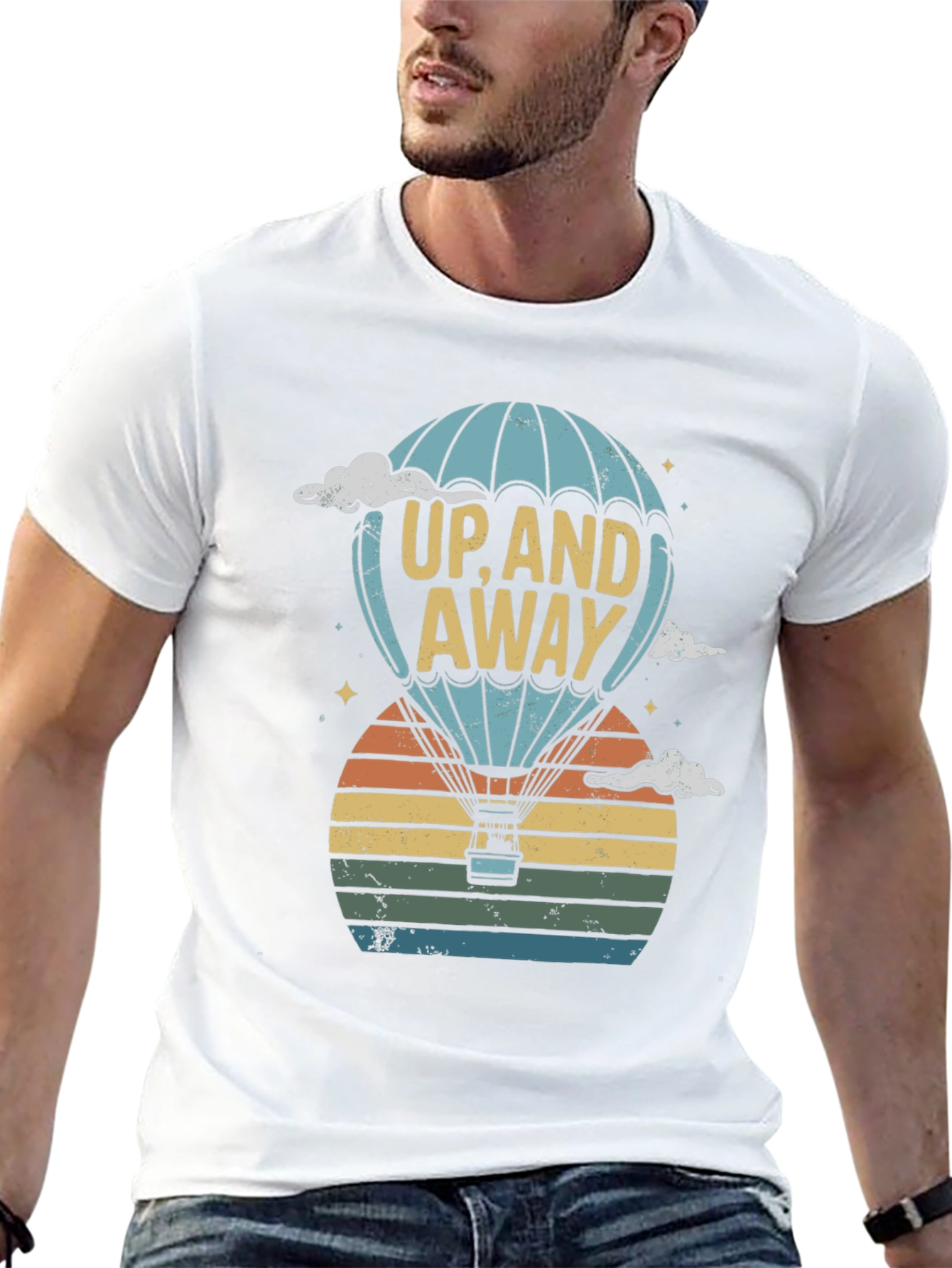Up and Away Hot Air Balloon Graphic Tee