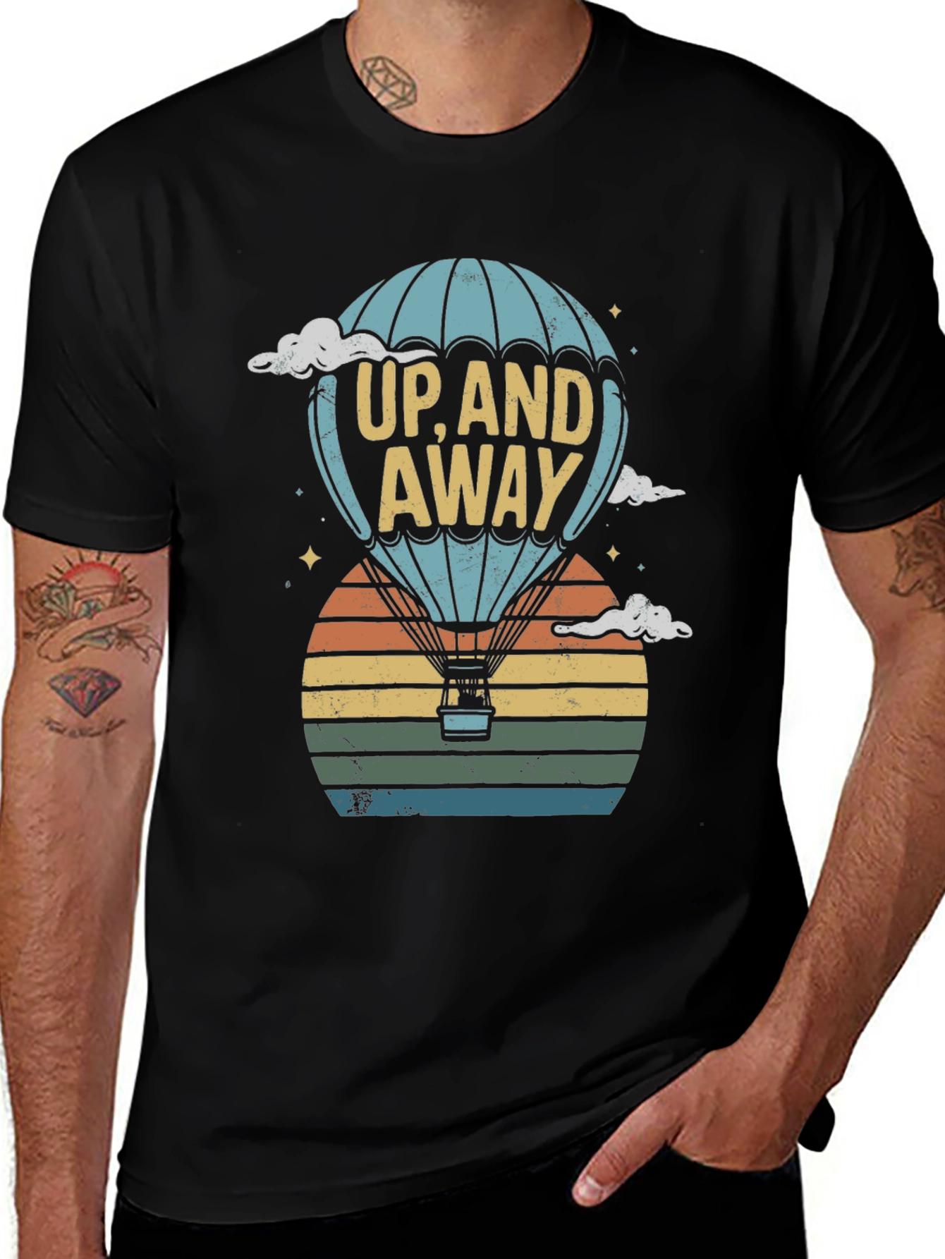Up and Away Hot Air Balloon Graphic Tee