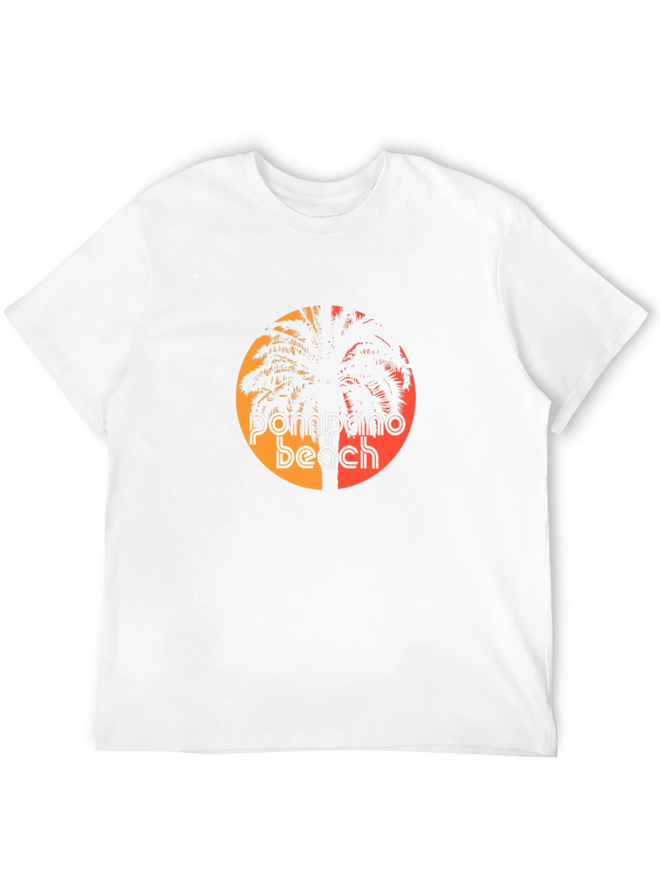 Pompano Beach Palm Tree Graphic Tee - Retro Style