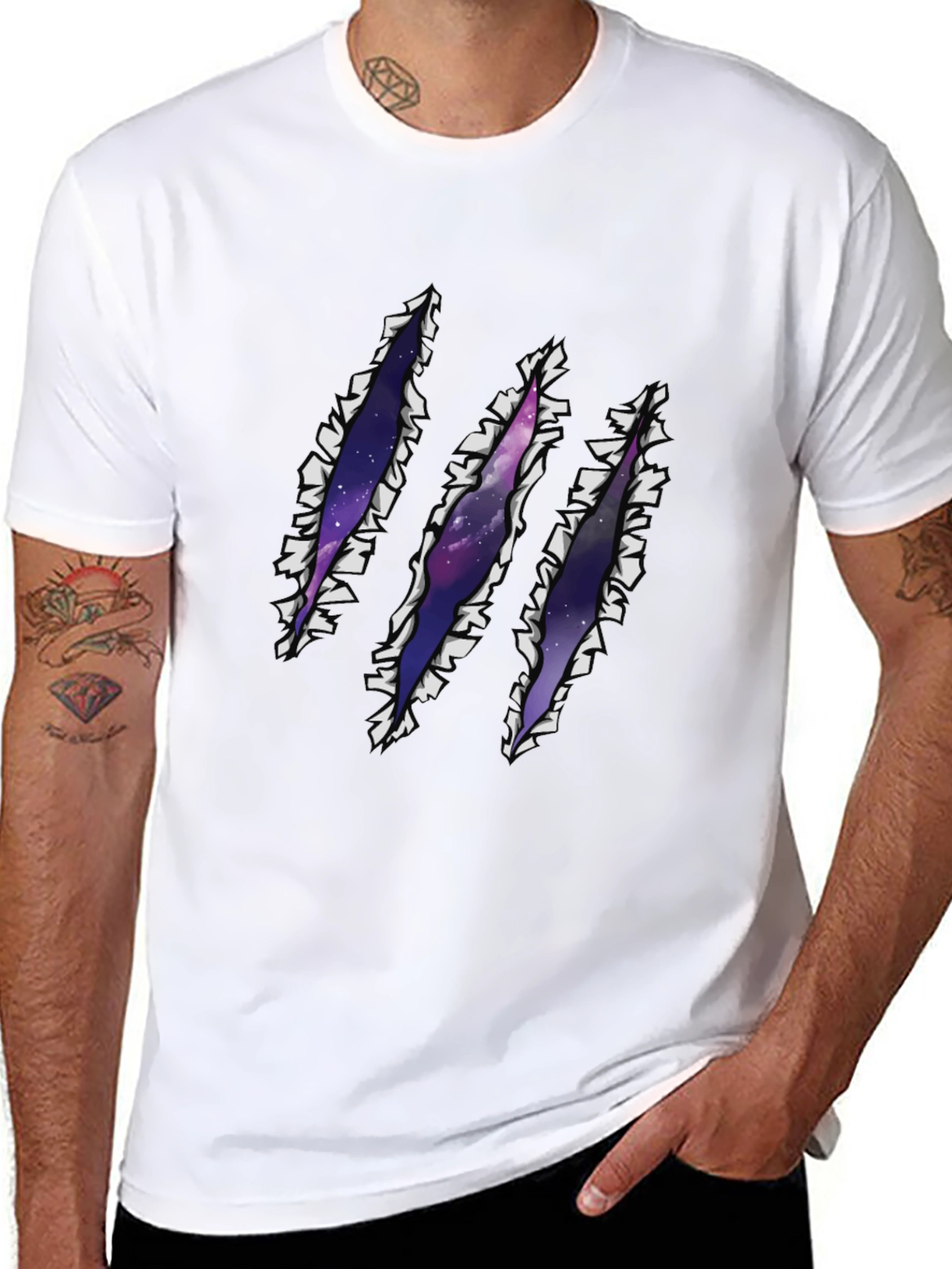 Galaxy Rip T-Shirt - Claw Mark Space Design