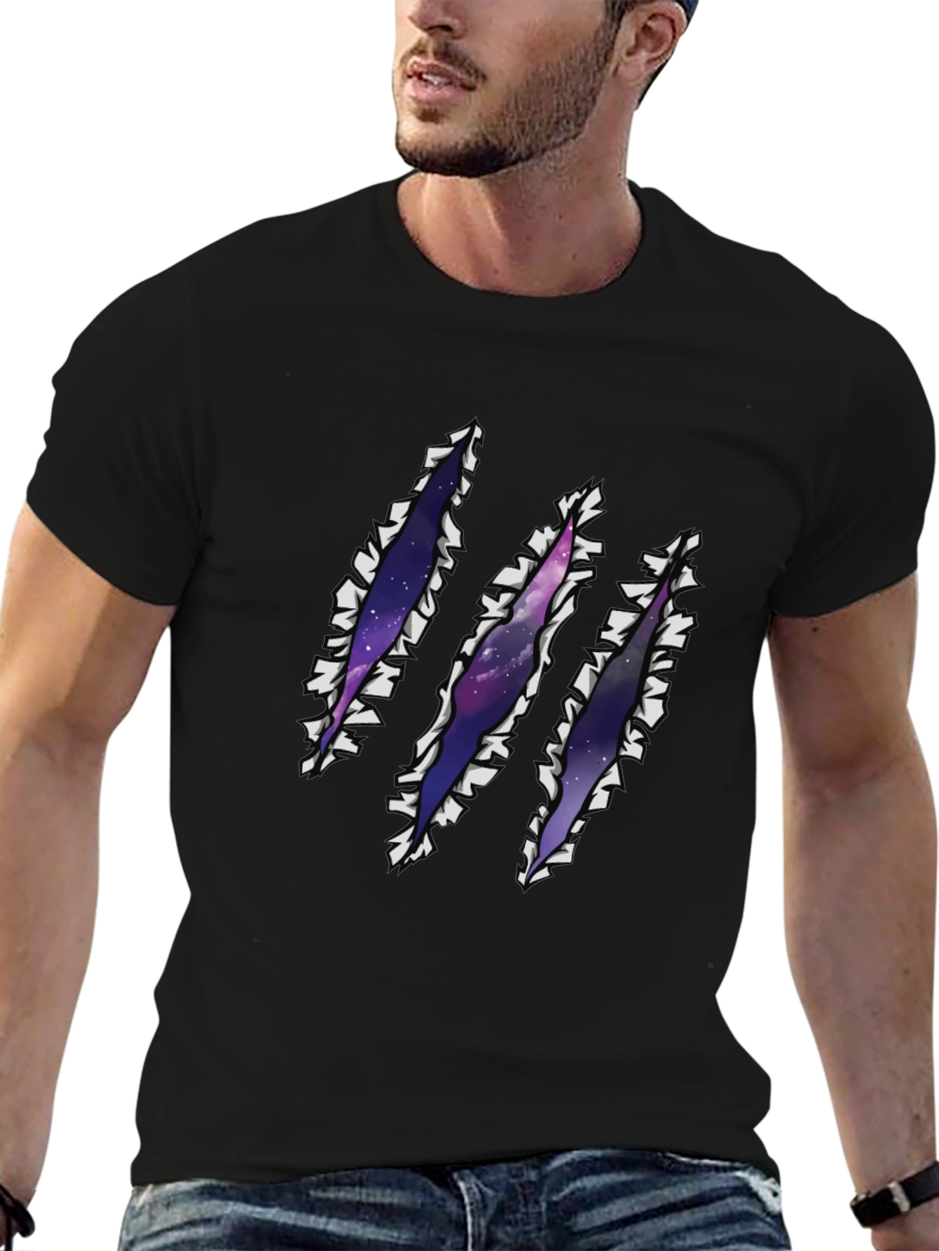 Galaxy Rip T-Shirt - Claw Mark Space Design