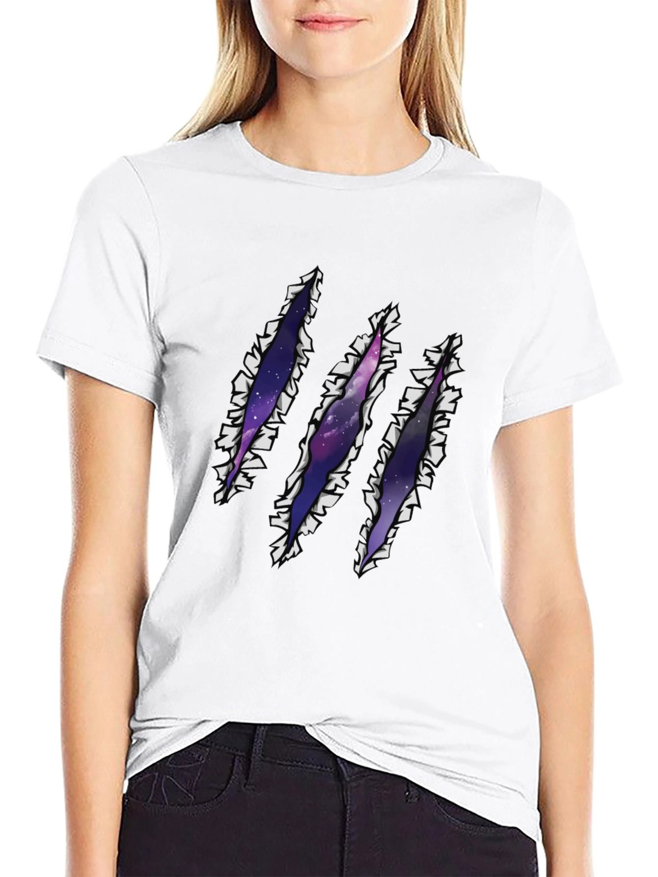 Galaxy Rip T-Shirt - Claw Mark Space Design