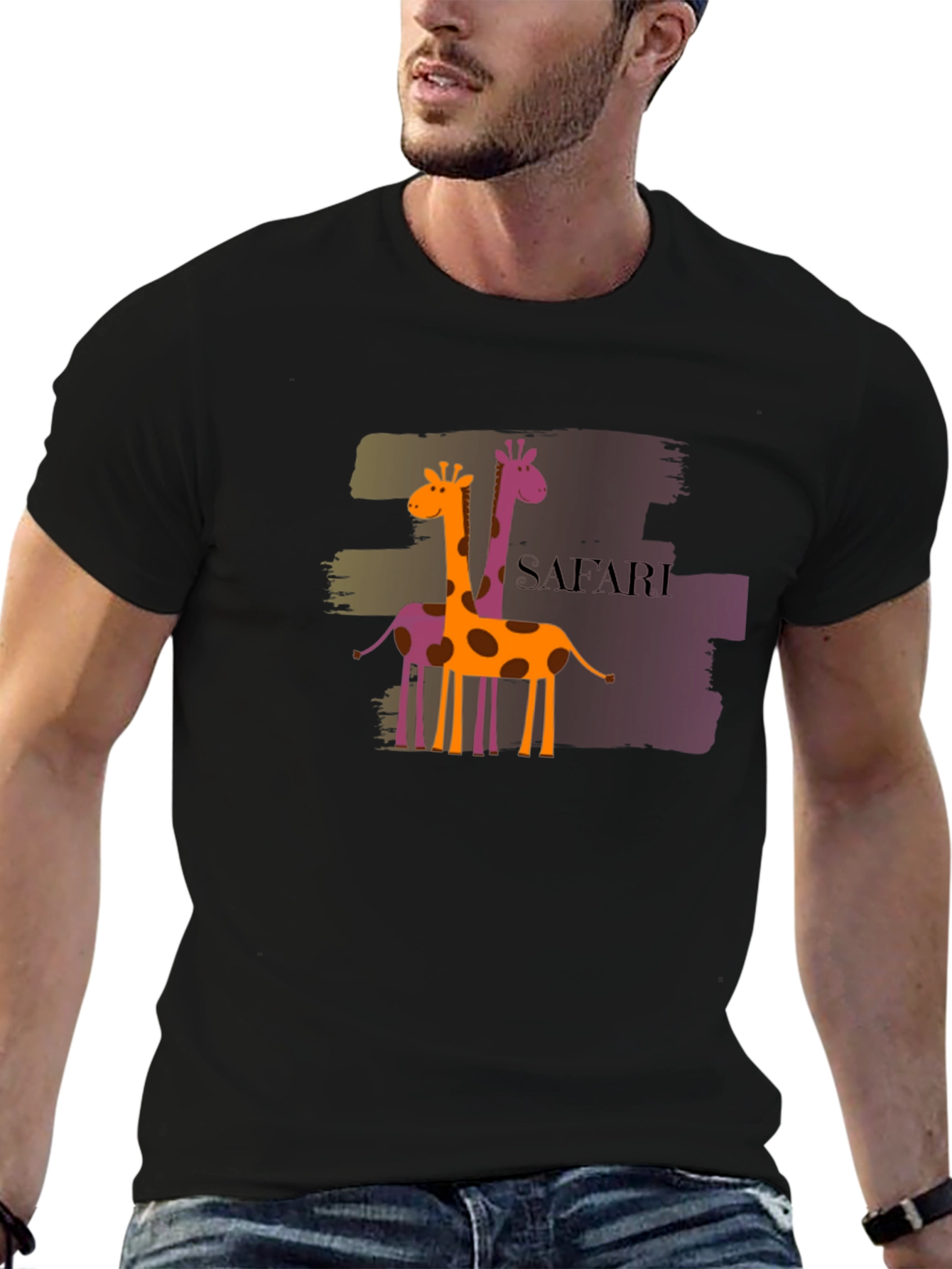 Safari Giraffe Graphic T-Shirt
