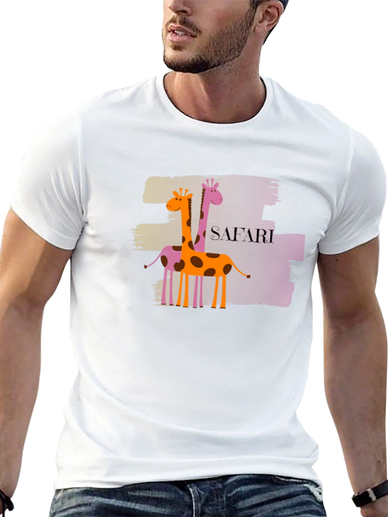 Safari Giraffe Graphic T-Shirt