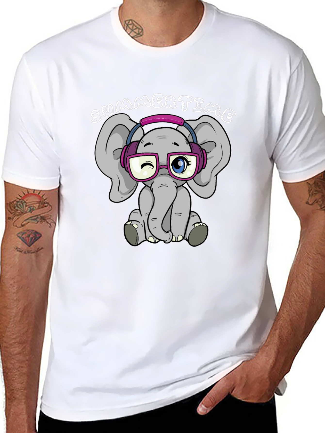 Cute Elephant Graphic Tee - Summertime Fun