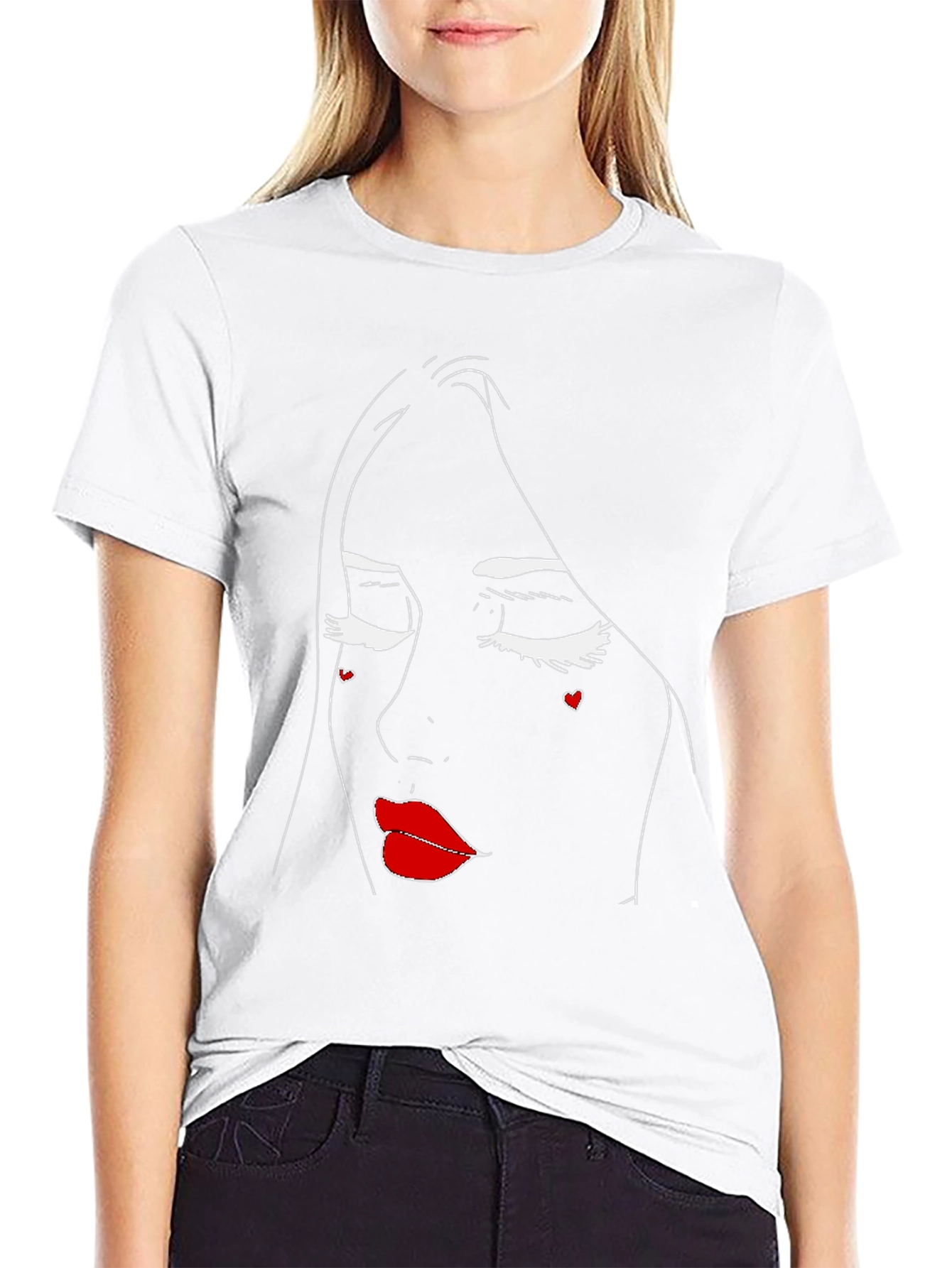 Abstract Face Black T-Shirt