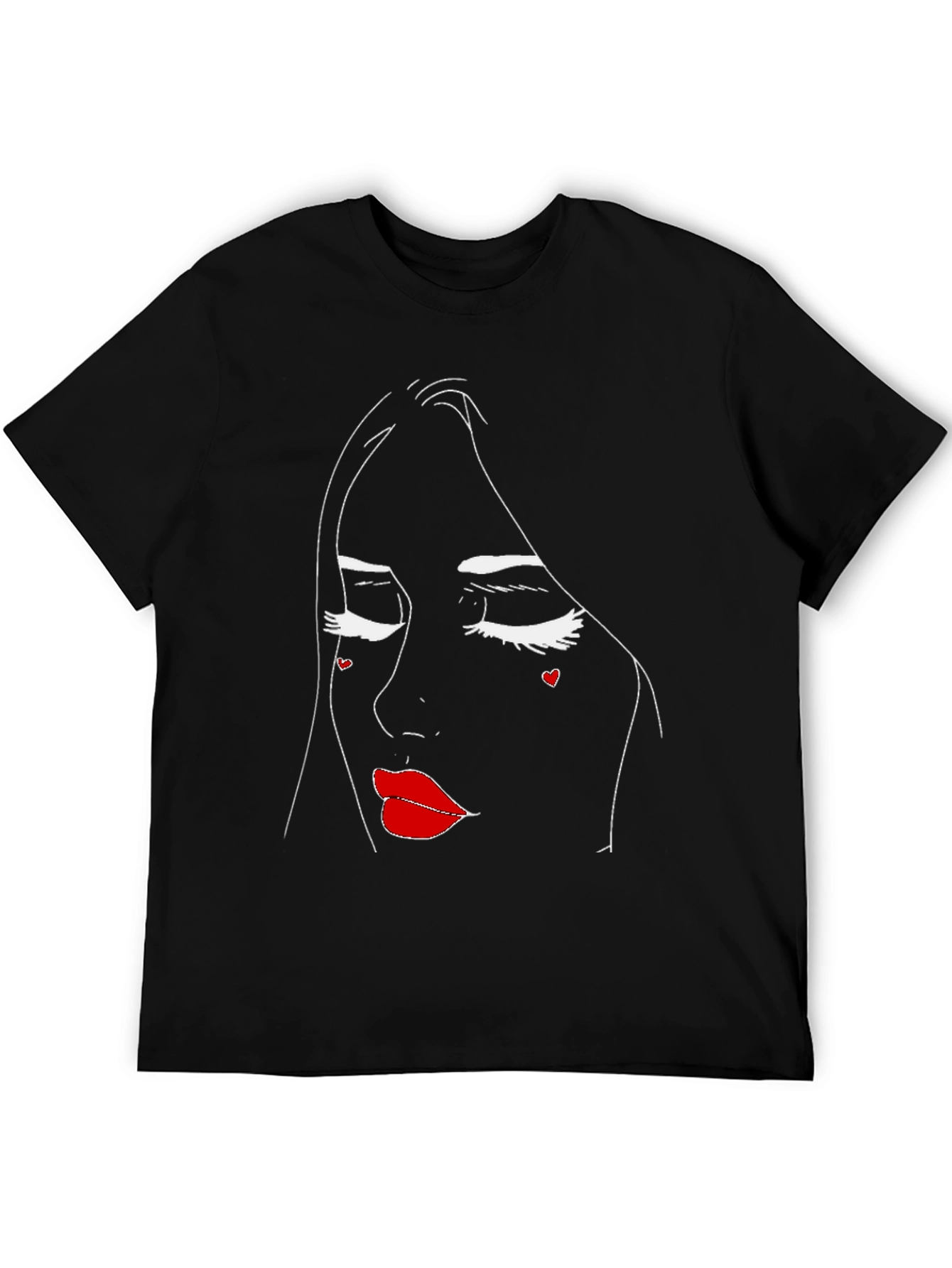 Abstract Face Black T-Shirt