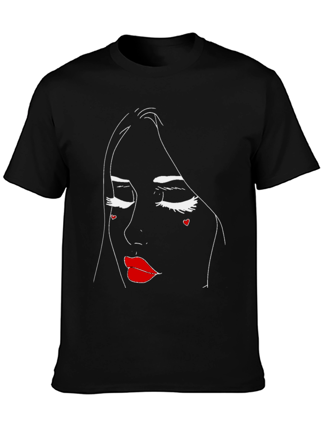 Abstract Face Black T-Shirt