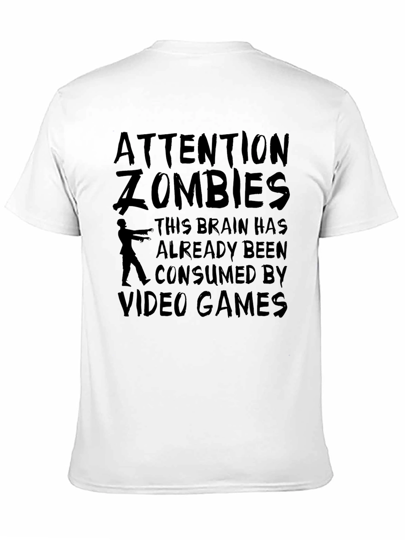 Attention Zombies T-Shirt - Video Game Consumed Brain
