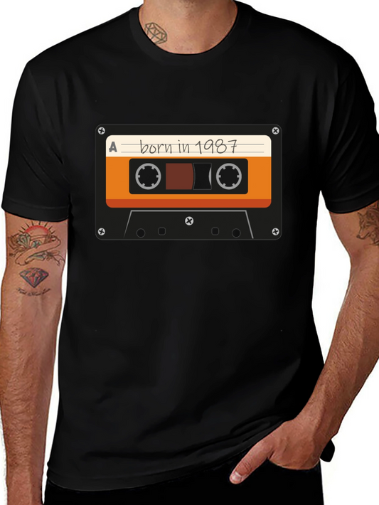 Born in 1987 Cassette Tape Graphic T-Shirt