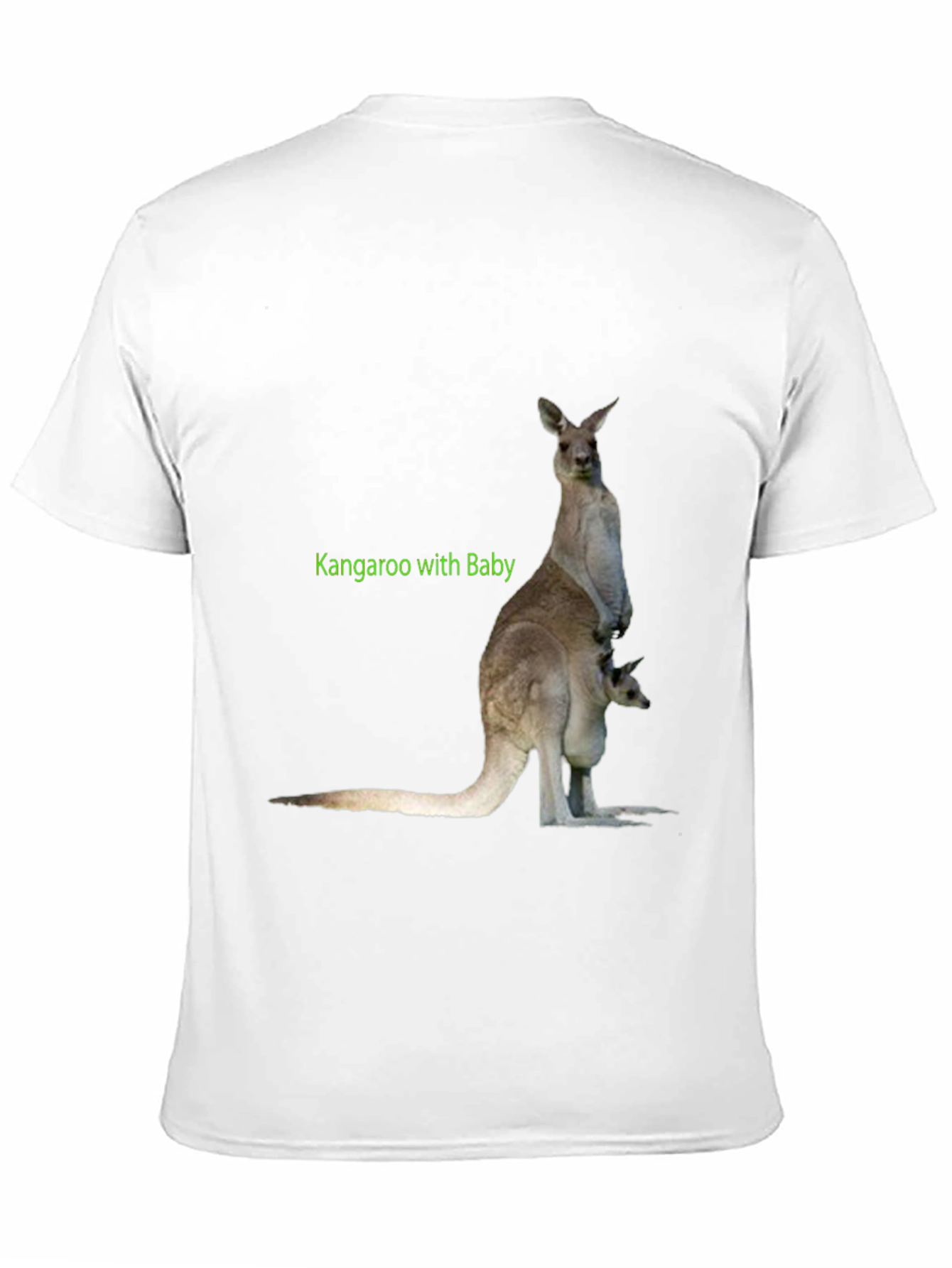 Kangaroo with Baby Graphic Tee - Black Cotton T-Shirt