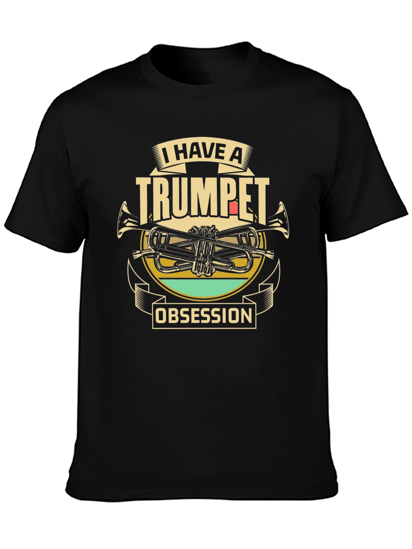 Trumpet Obsession Black Graphic Tee