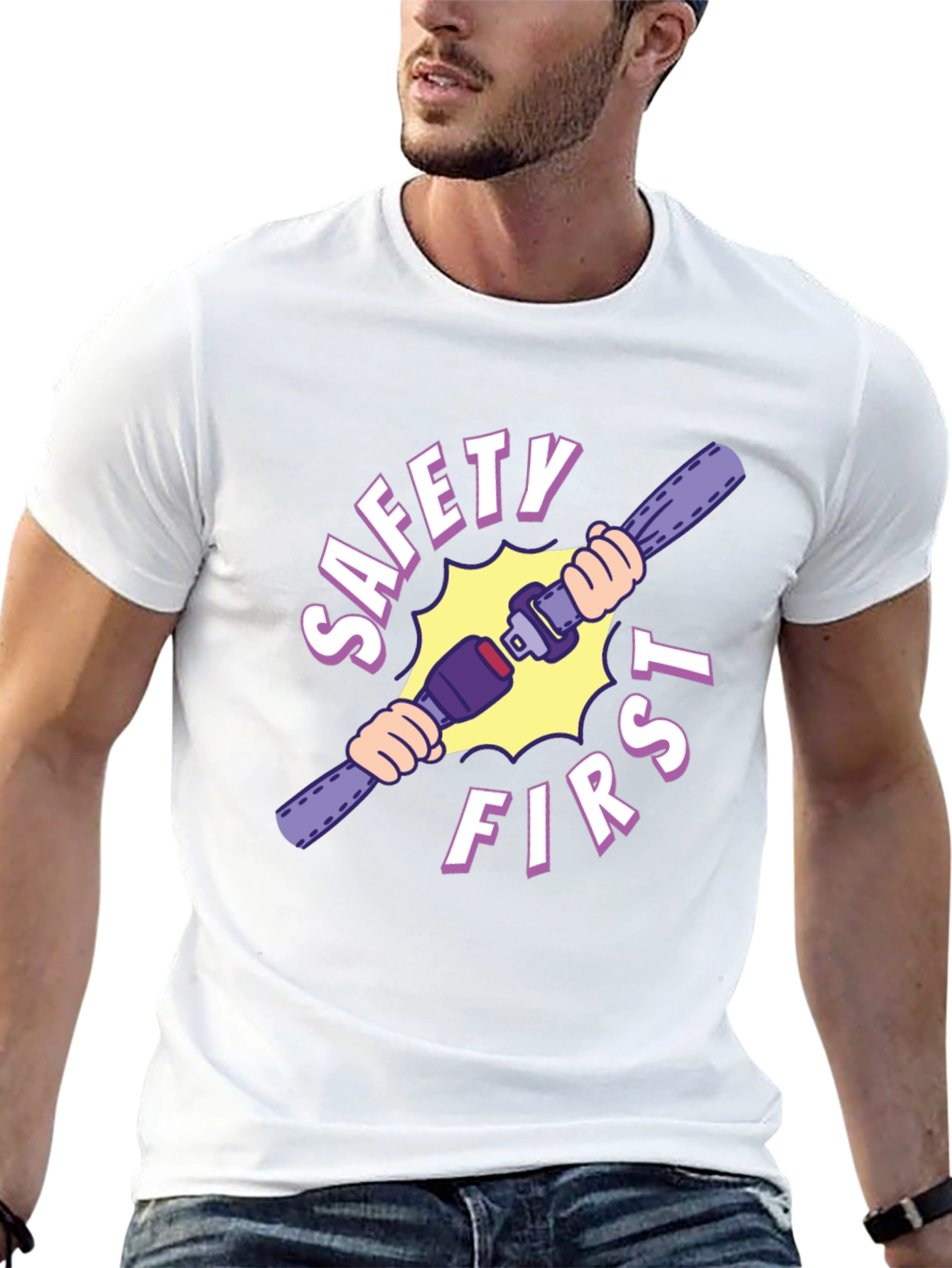 Safety First Graphic Tee - Black Unisex T-Shirt