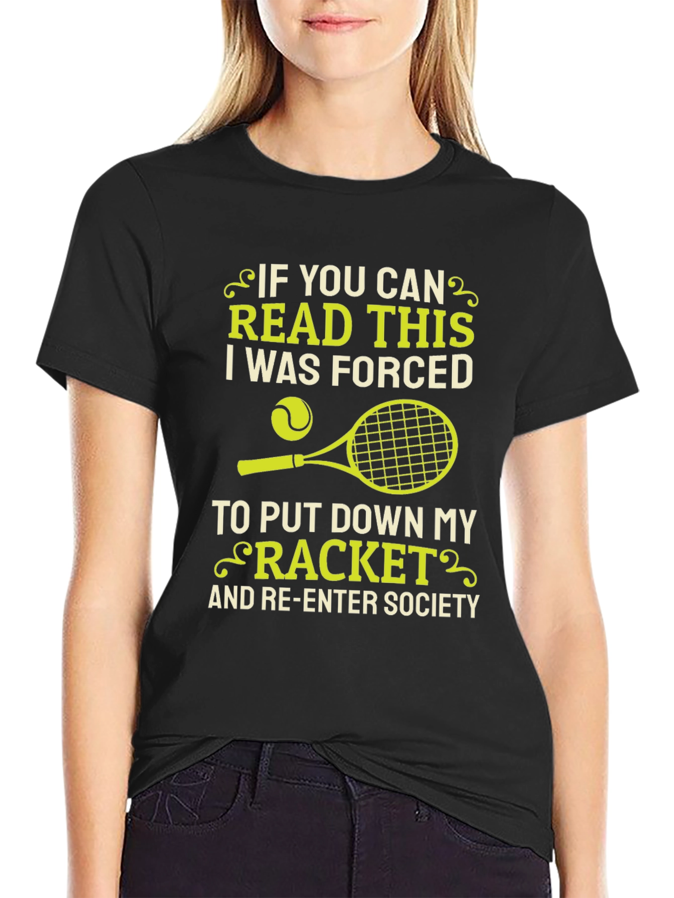 Funny Tennis T-Shirt - Forced to Re-Enter Society