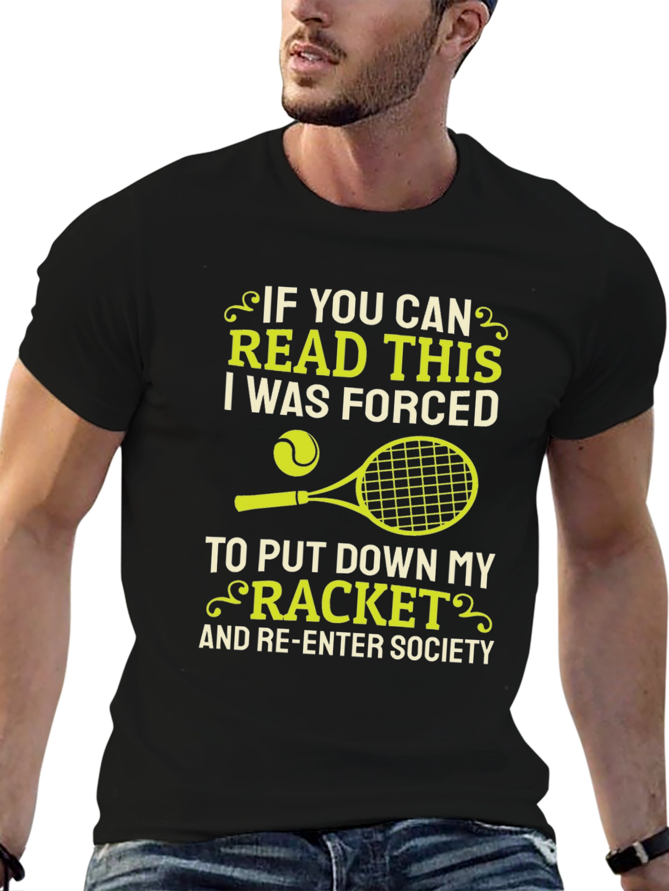 Funny Tennis T-Shirt - Forced to Re-Enter Society