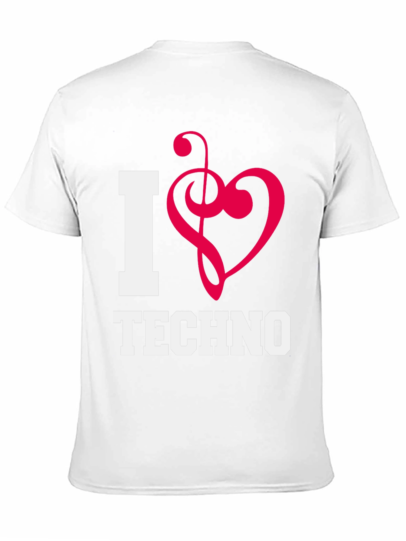 I Love Techno Black Cotton T-Shirt